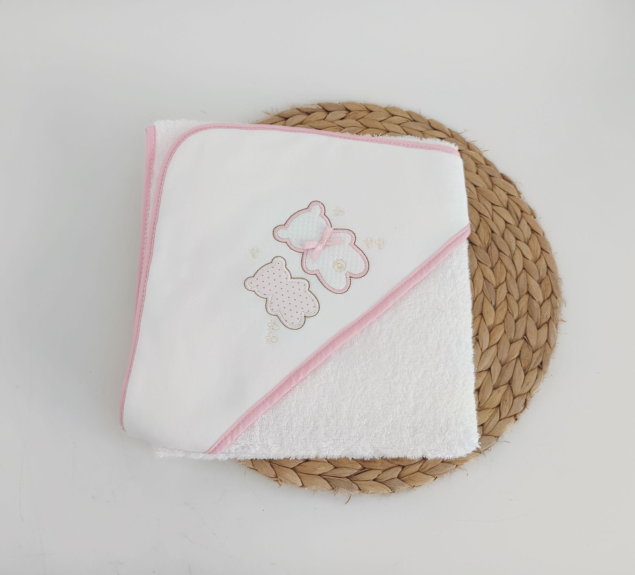 Toalha de banho Ursinhos Teddy Rosa