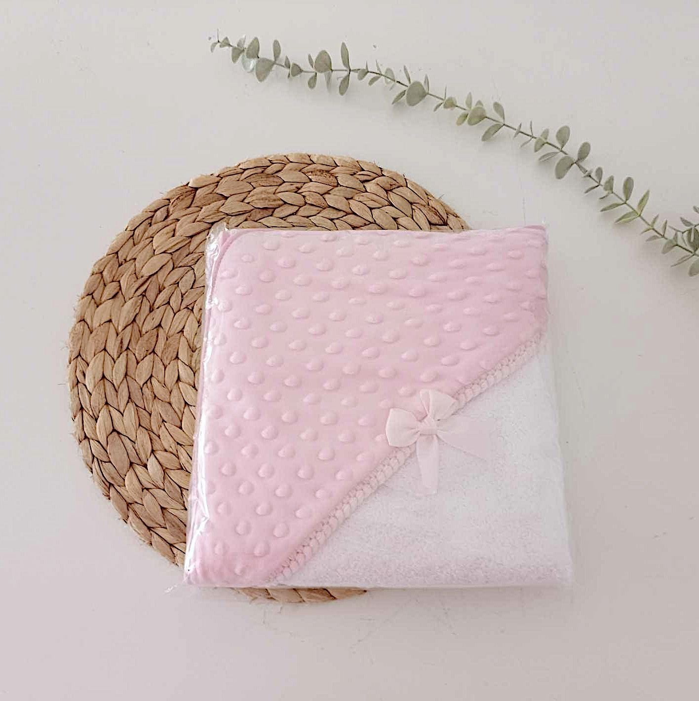 Toalha de banho para bebé Laço Niples Rosa