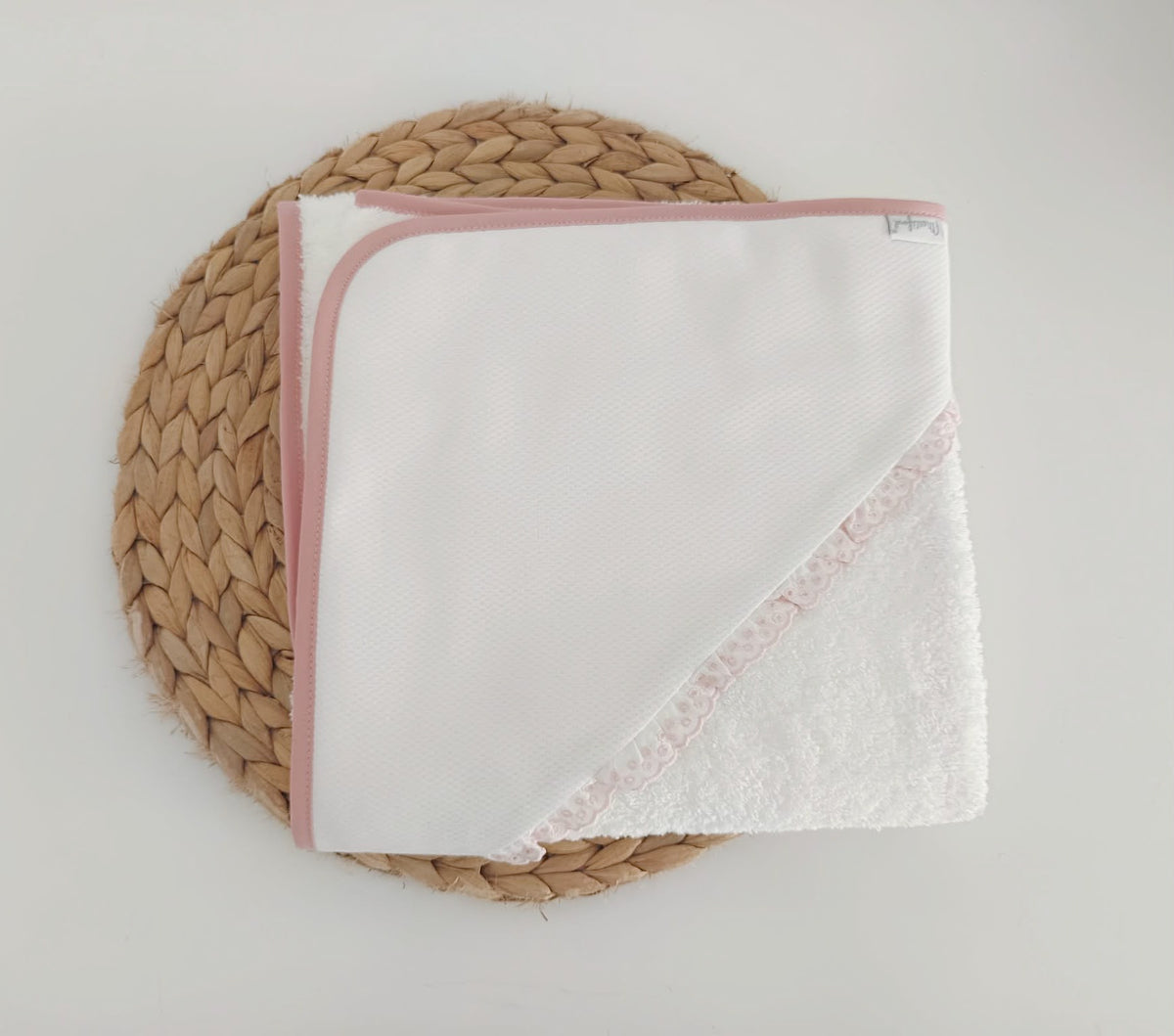 Toalha de banho Renda com Favos Rosa Velho