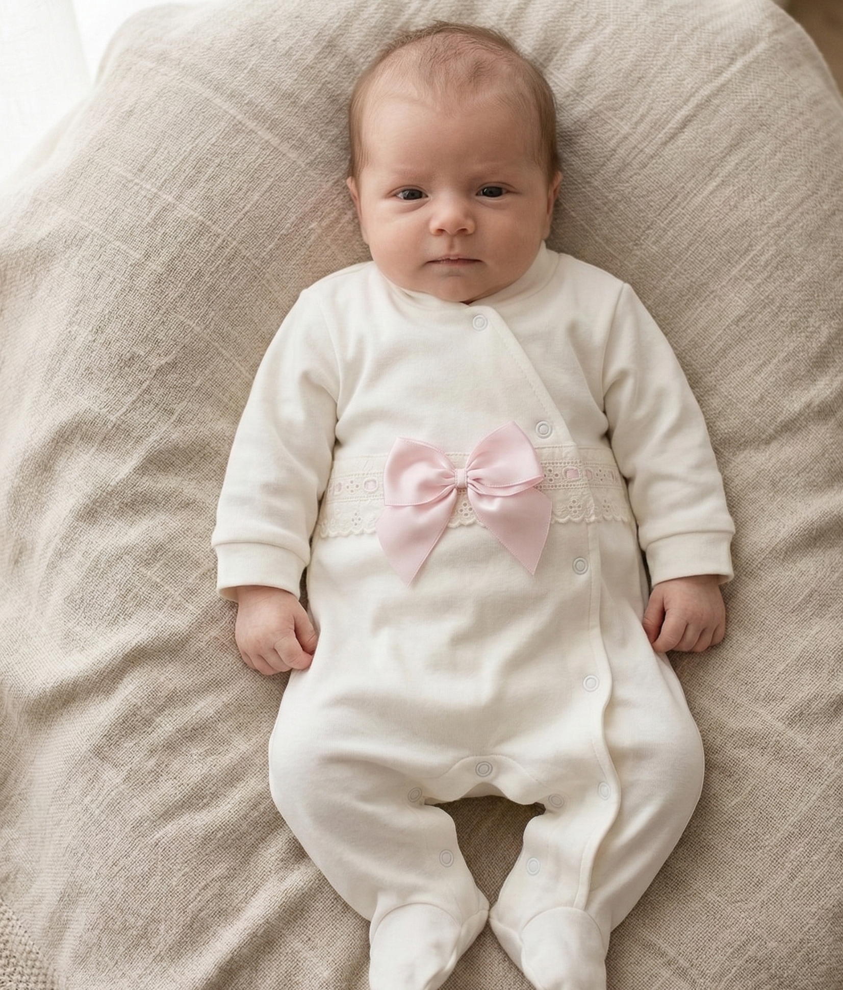 Babygrow Algodão Laçarote Rosa