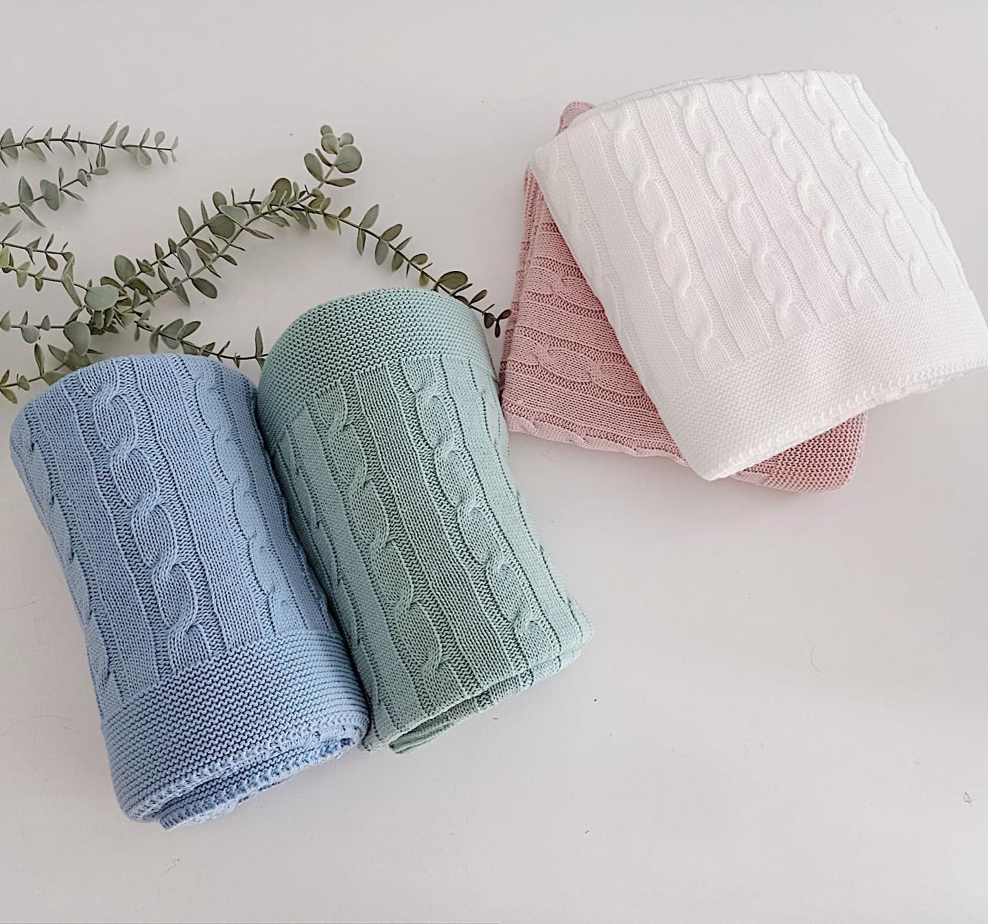 Manta de Malha para Bebé Trança