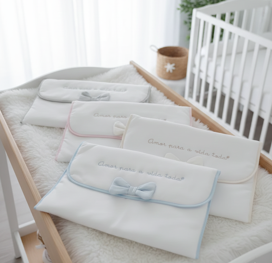 Bolsa primeira roupinha bebé contorno cor 100% algodão marca registada Amor para a Vida Toda FitFiu Babies