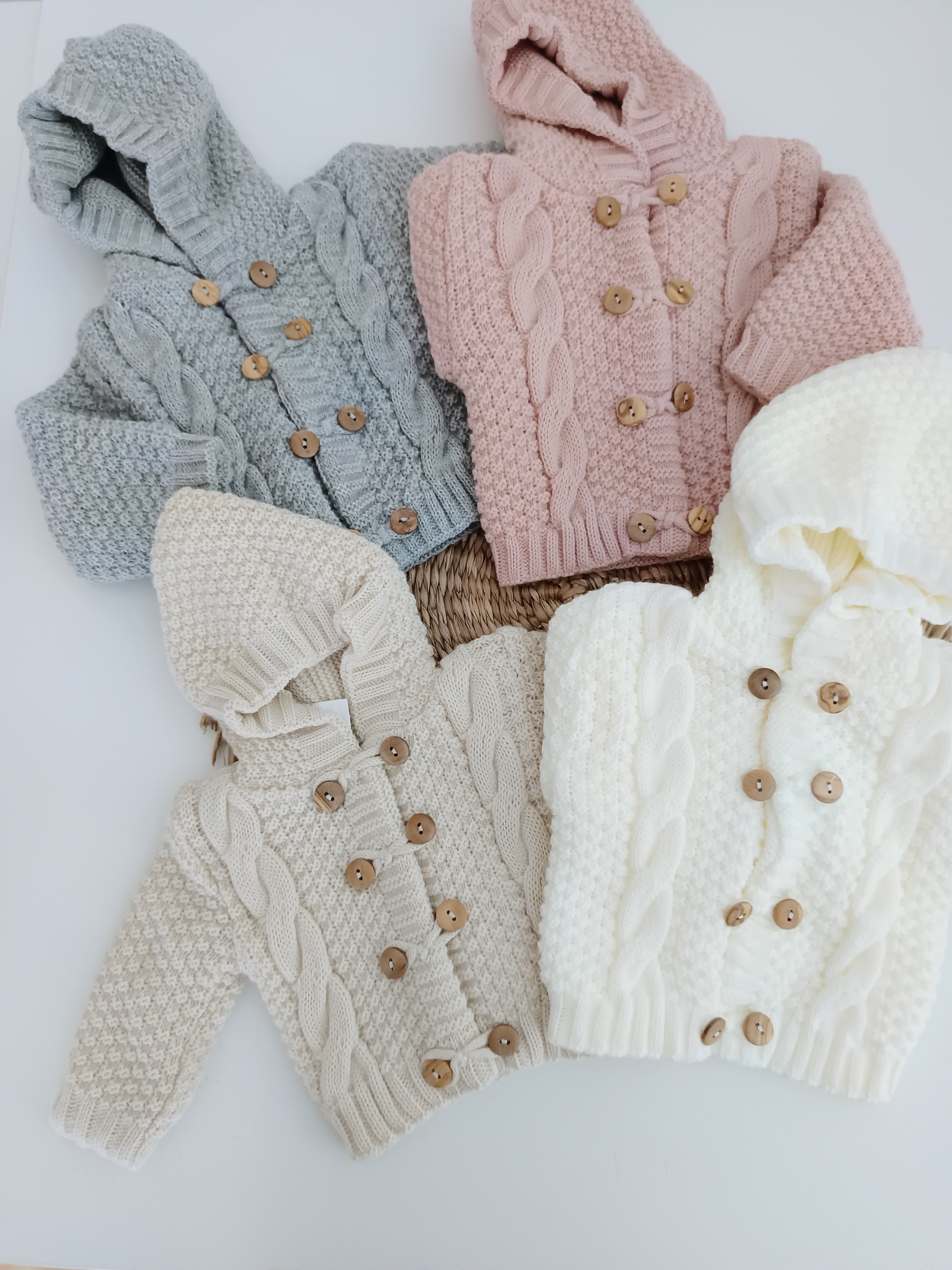 Casaco Bebé Capuz Malha Dupla Várias Cores