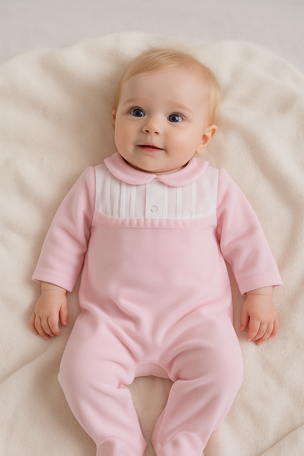 Babygrow Veludo Peitilho Rosa