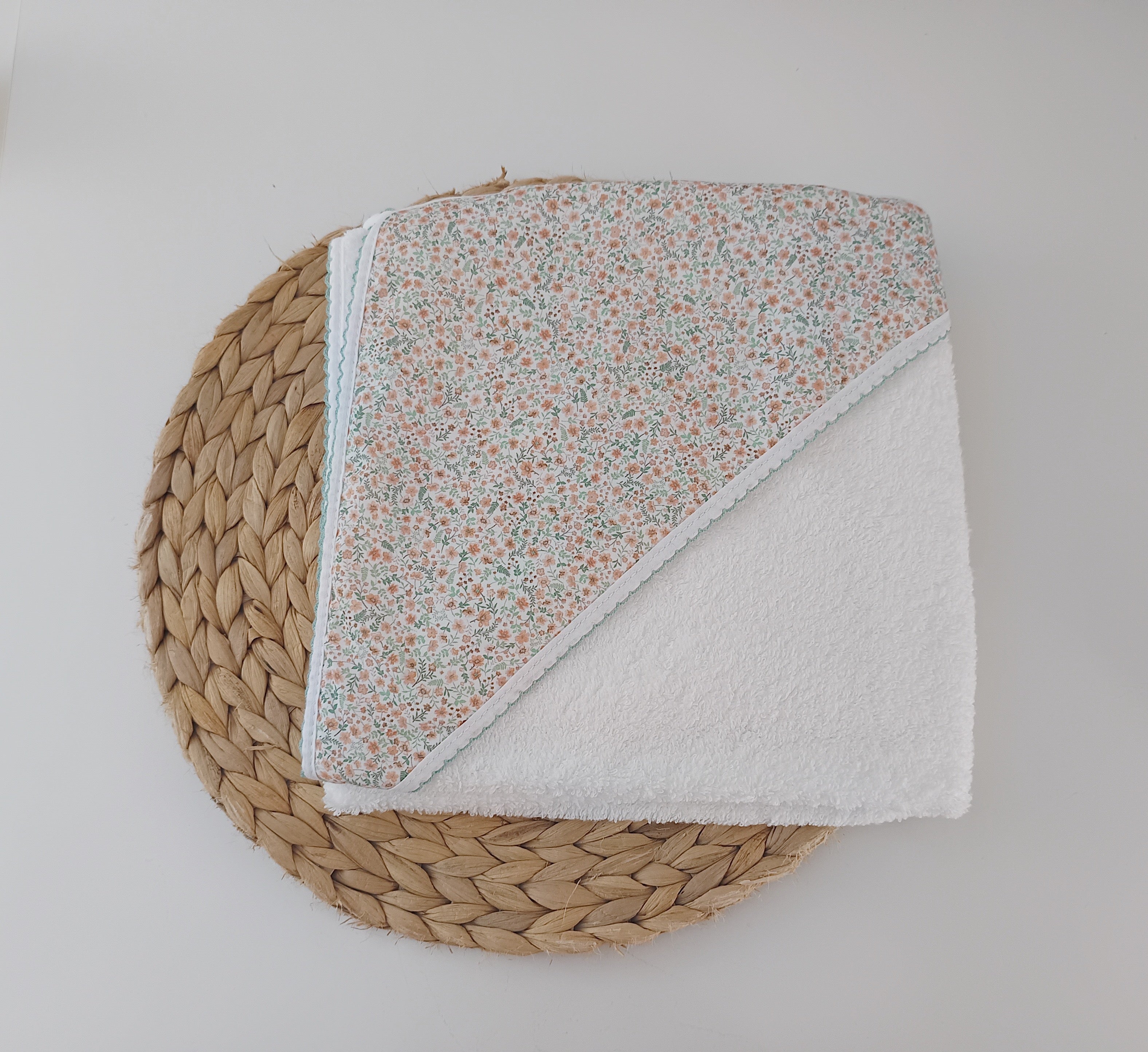 Toalha de banho Bebé Flores Verde