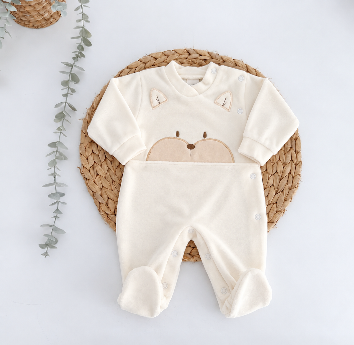 Babygrow Veludo Raposinha Pérola