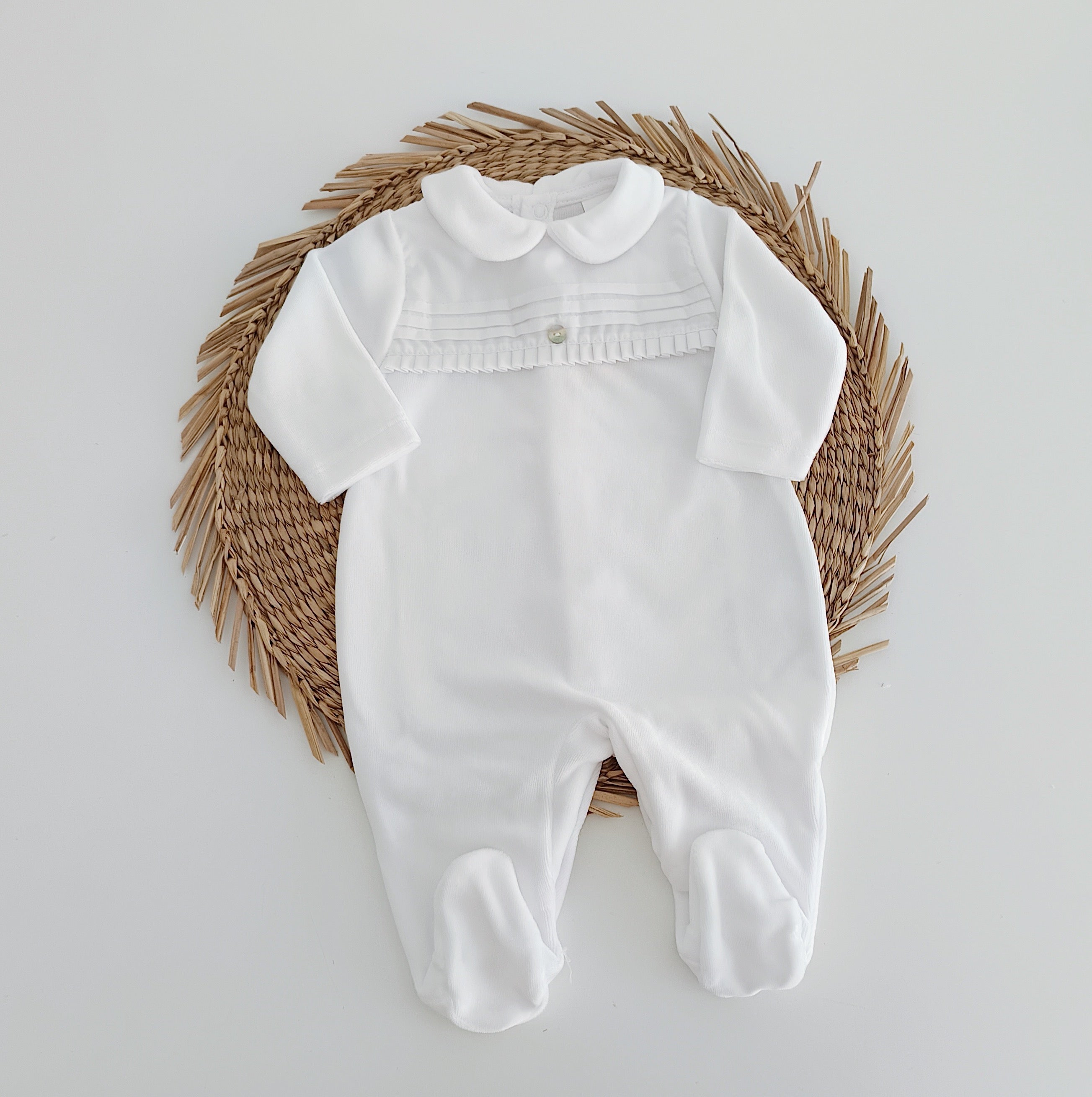Babygrow Veludo Peitilho Branco