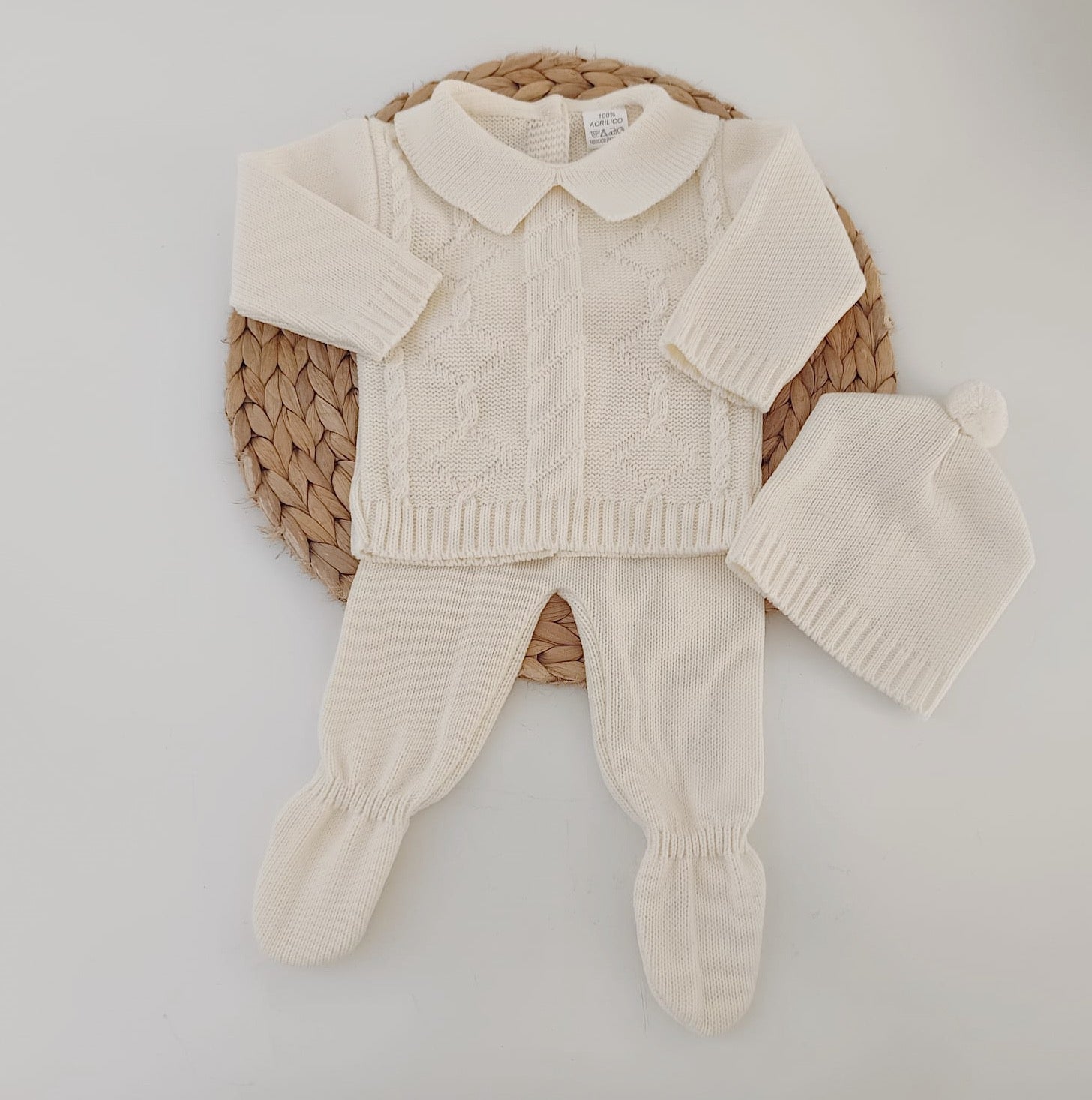 Conjunto de Malha com gorro Trança Pérola