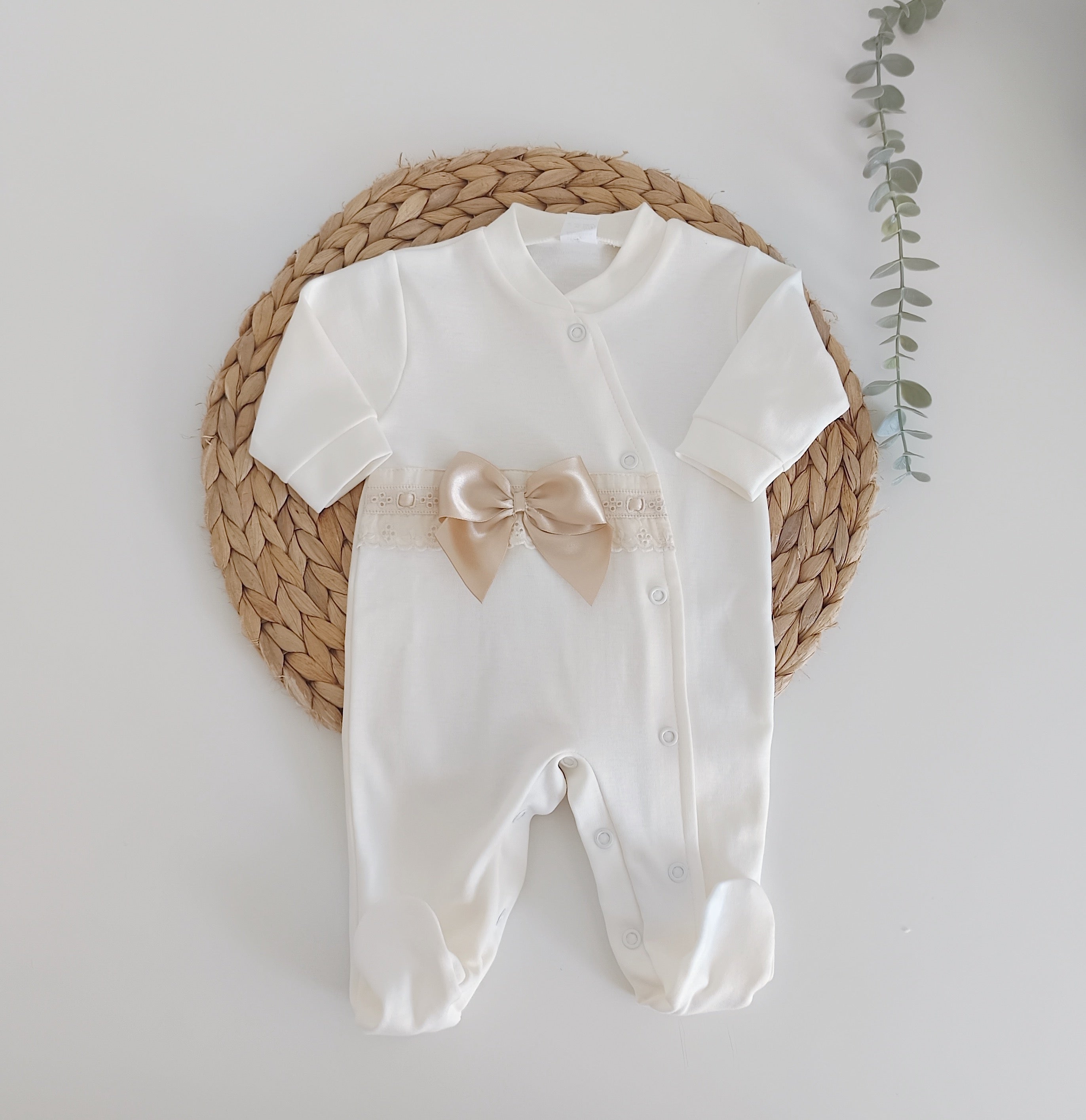 Babygrow Algodão Laçarote Areia