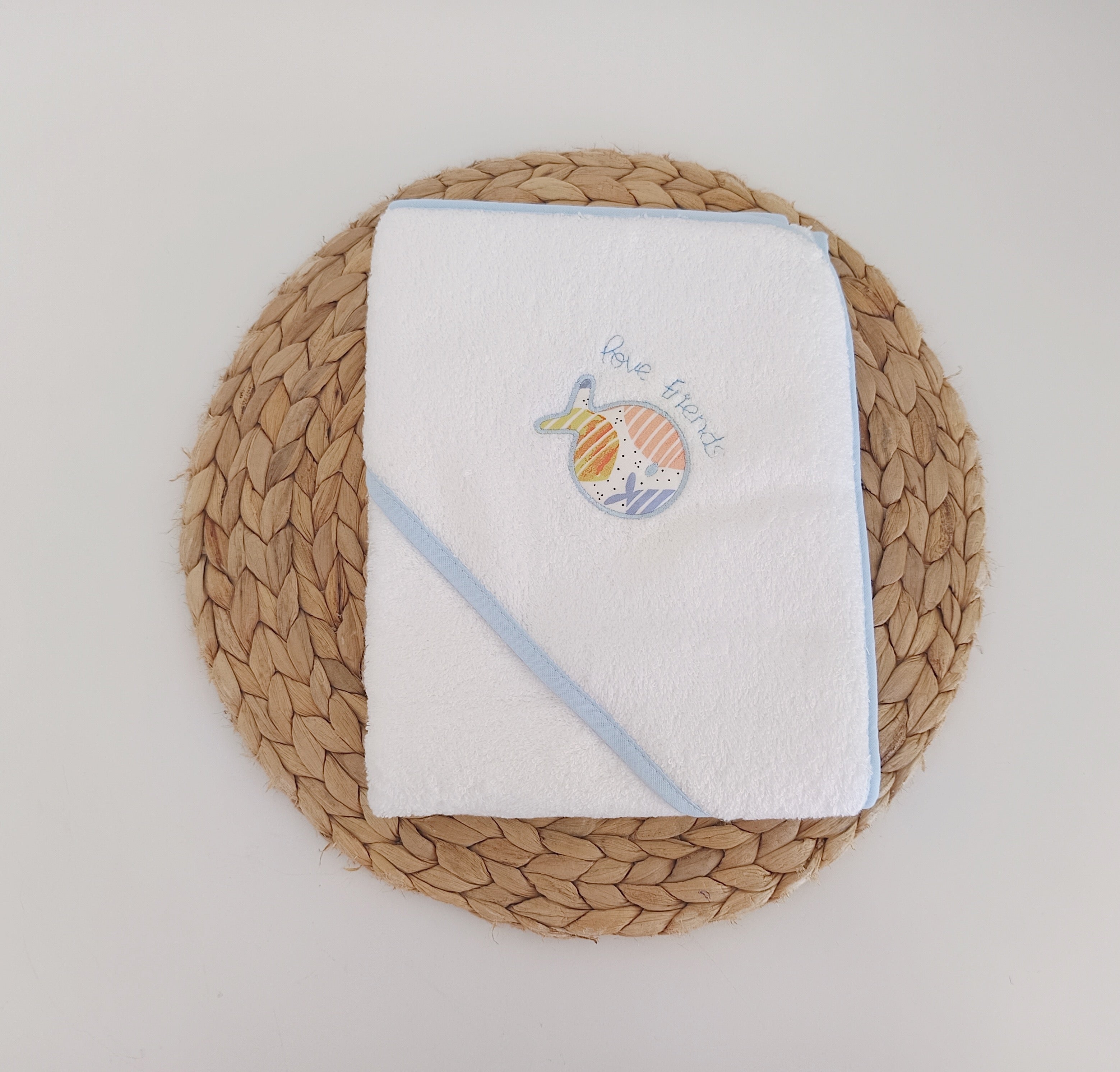 Toalha de banho para bebé Peixinho Azul