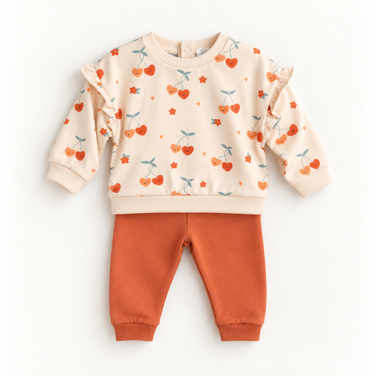 Conjunto de Leggins e Camisola Cerejas Salmão