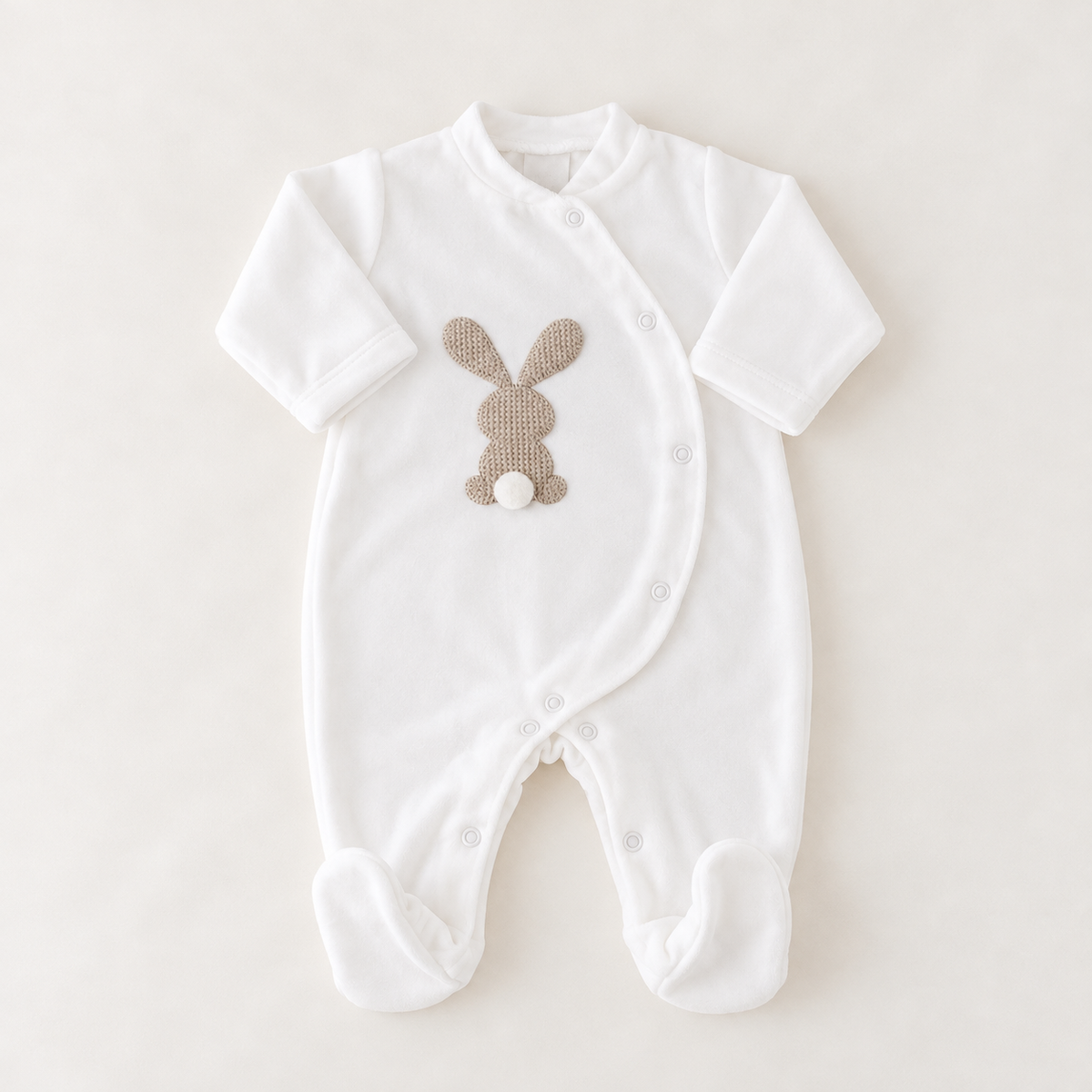 FitFiu Babies® | Babygrow Coelho Pompom Areia