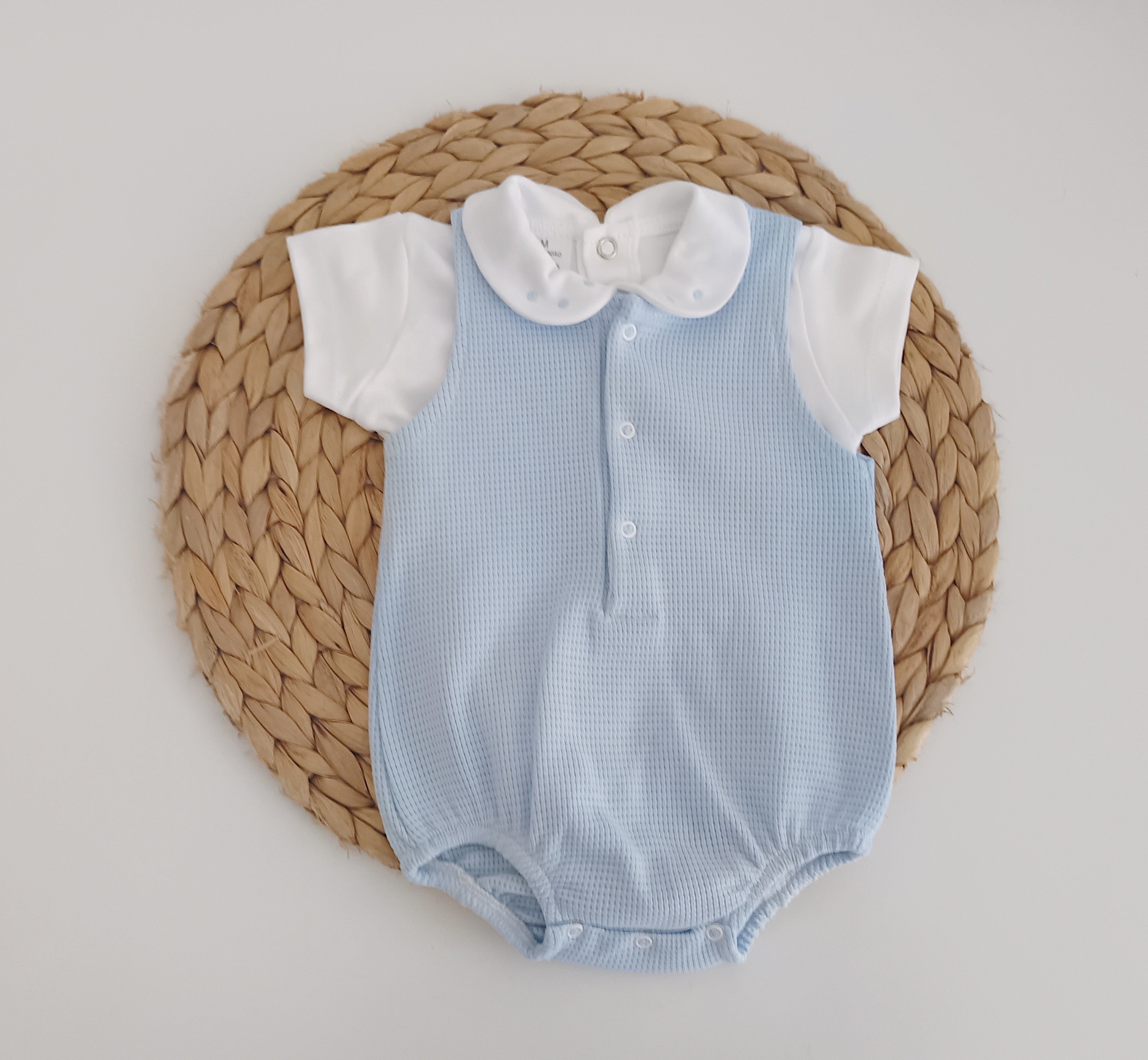 Fofo de Algodão com Camisola de Manga Curta Azul