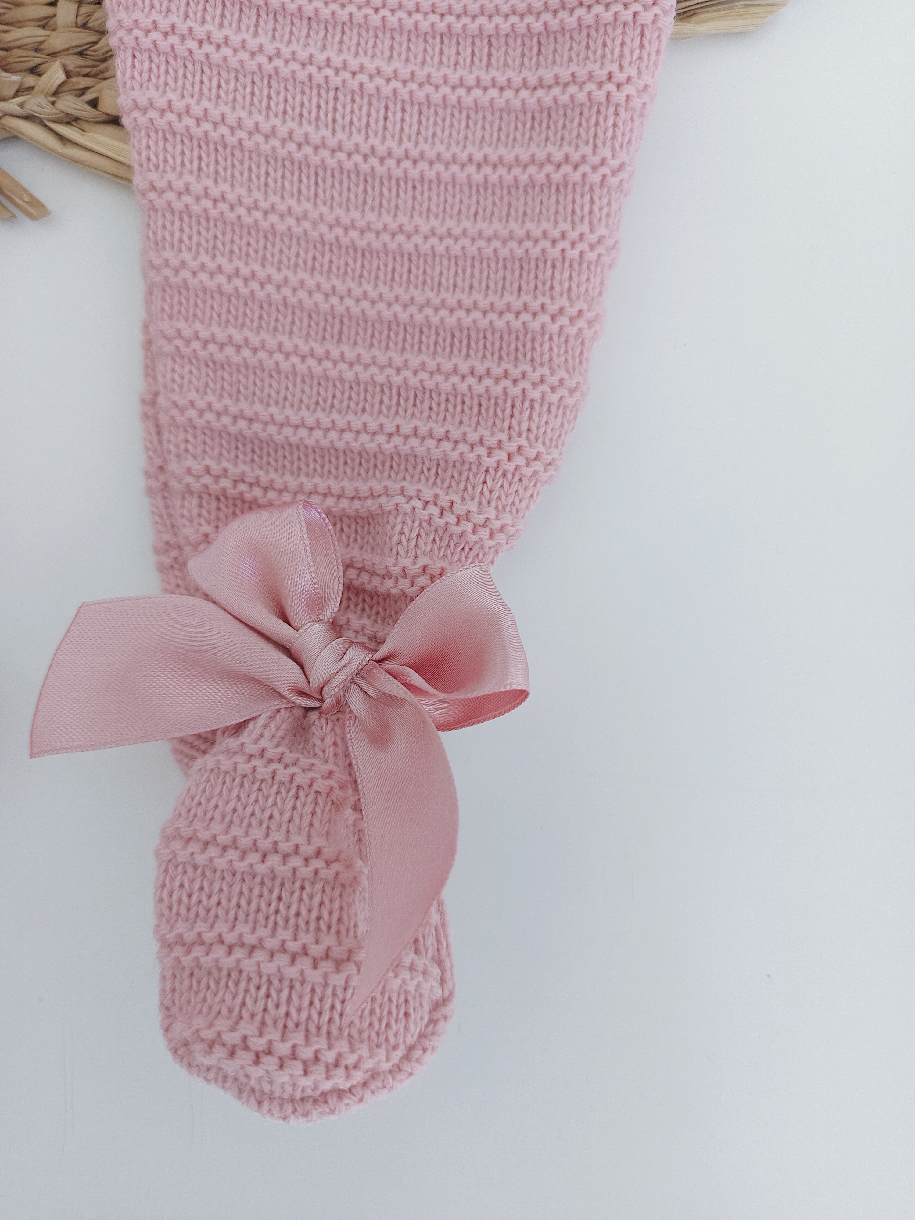 Jardineiras de malha com Camisola Laços nos pés Rosa Velho