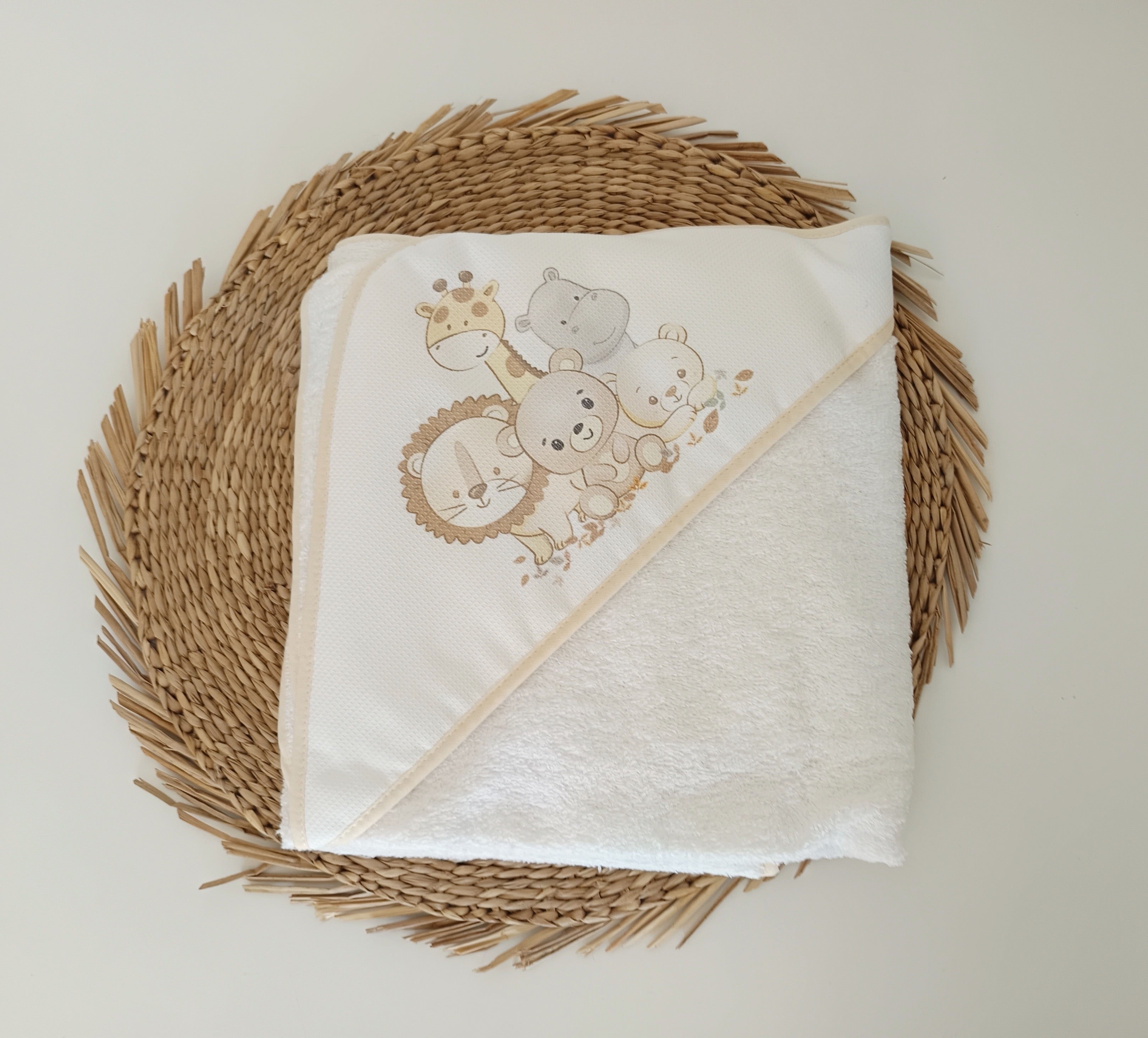 Toalha de banho para bebé Animais da Selva Pérola