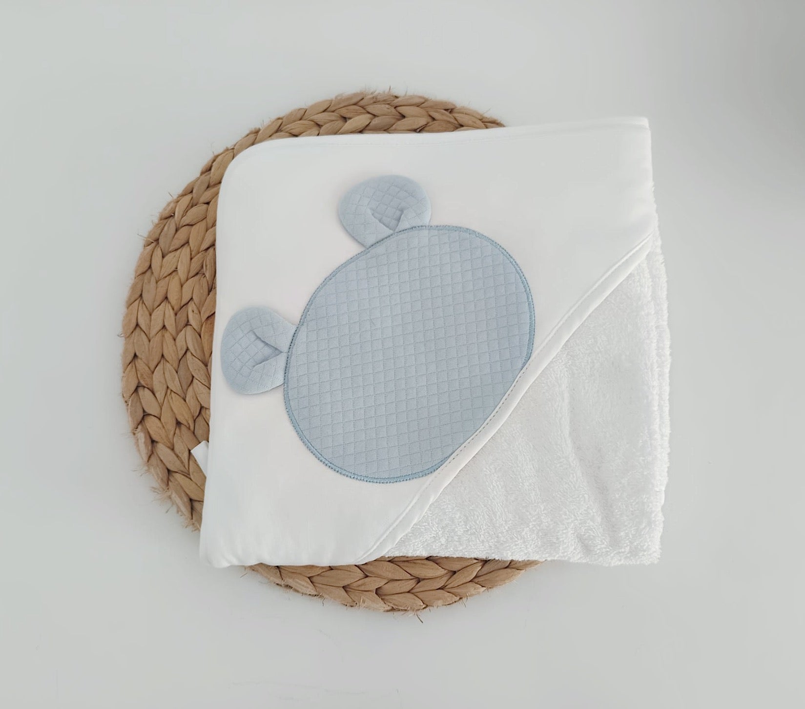 FitFiu Babies® | Toalha de Banho para Bebé Urso Orelhas Azul