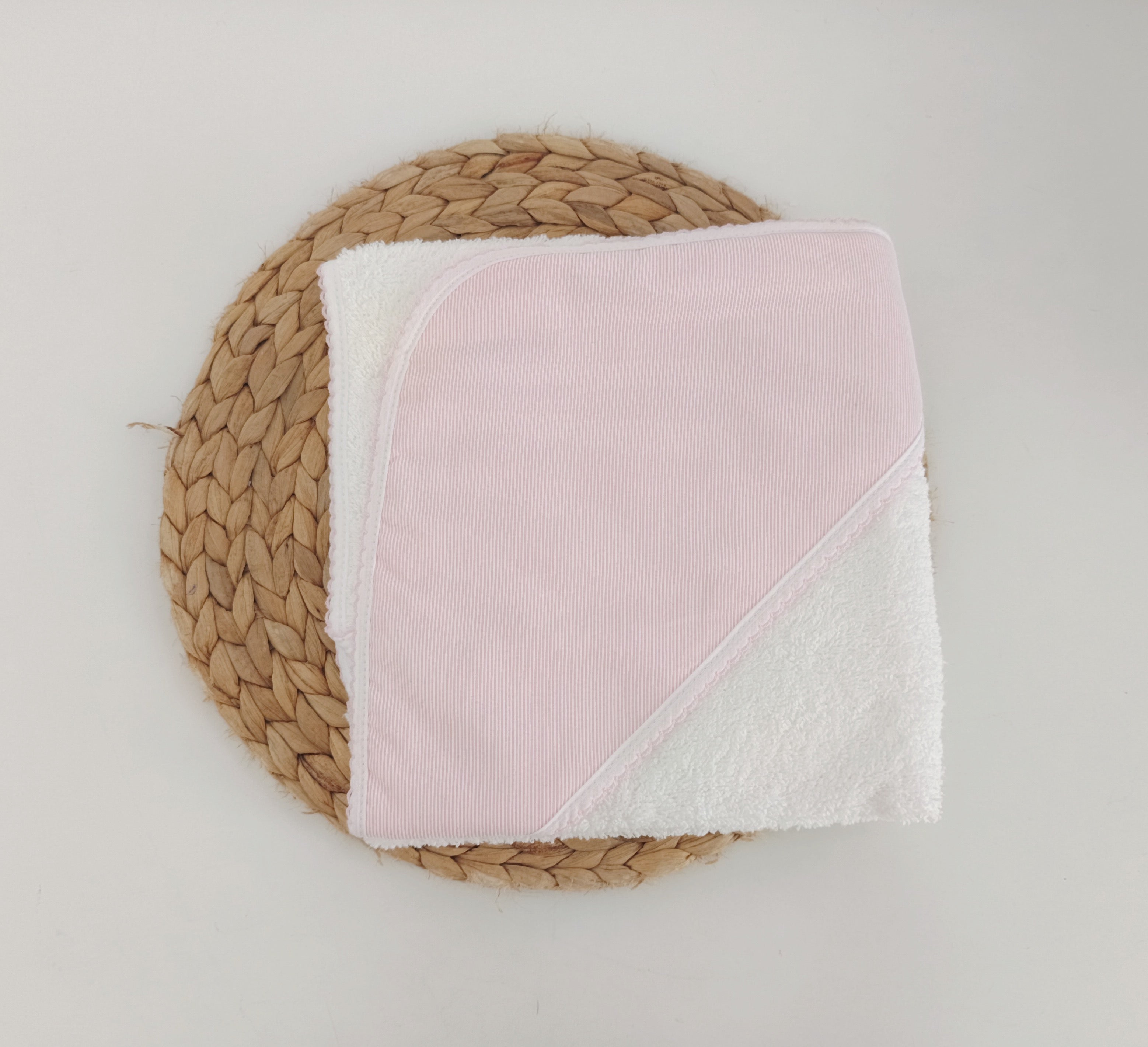 Toalha de banho Bebé Riscas Rosa