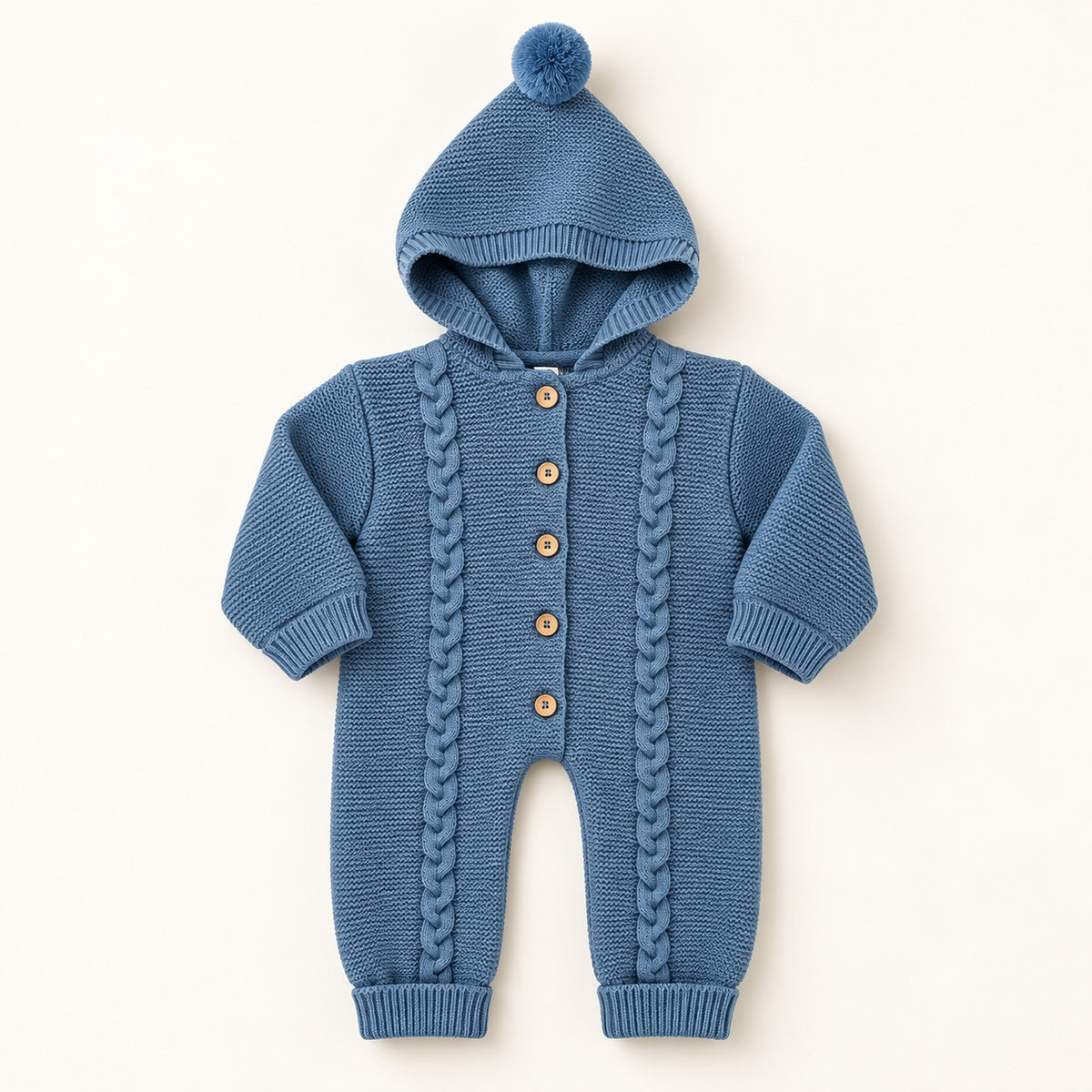 Macacão de malha com Capuz Pompom Jeans