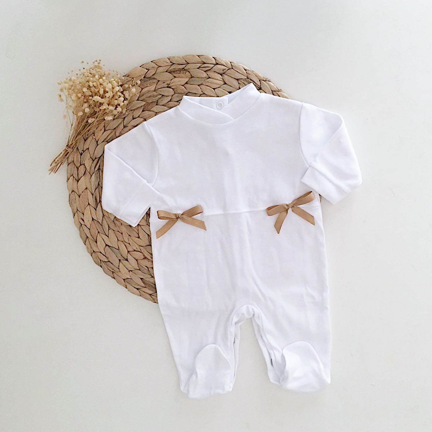 FitFiu Babies® | Babygrow Algodão Dois Laços Camel