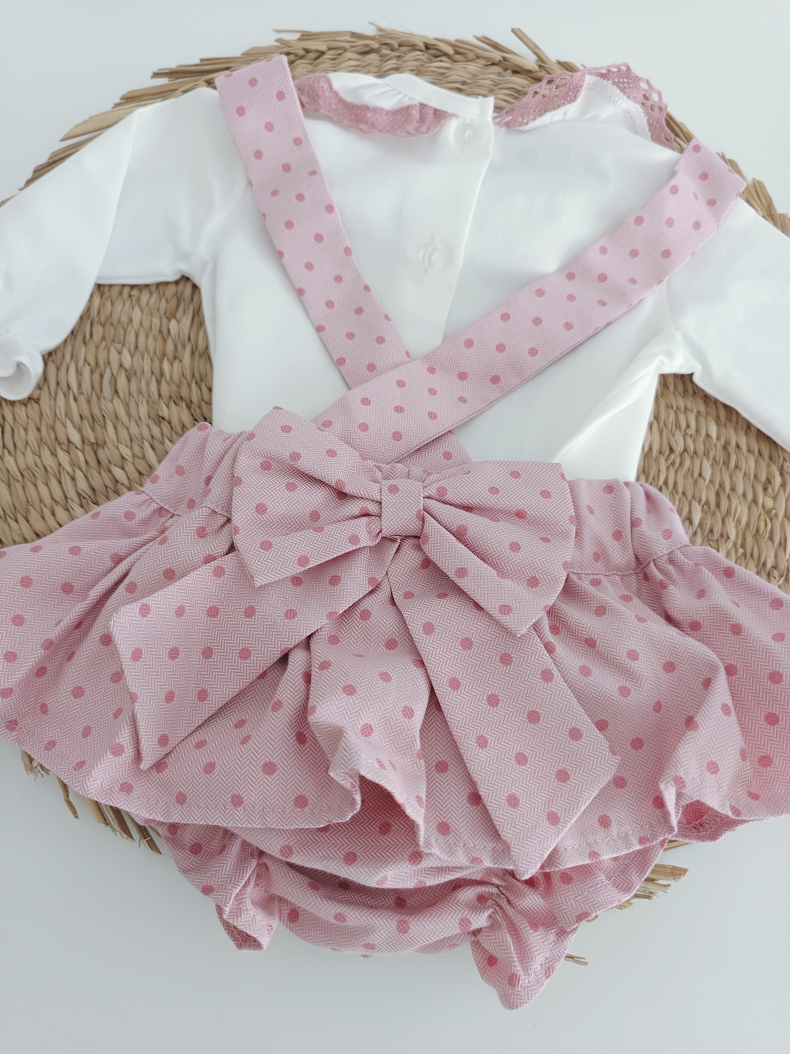 Fofo com Blusa Laço Pintas Rosa Velho