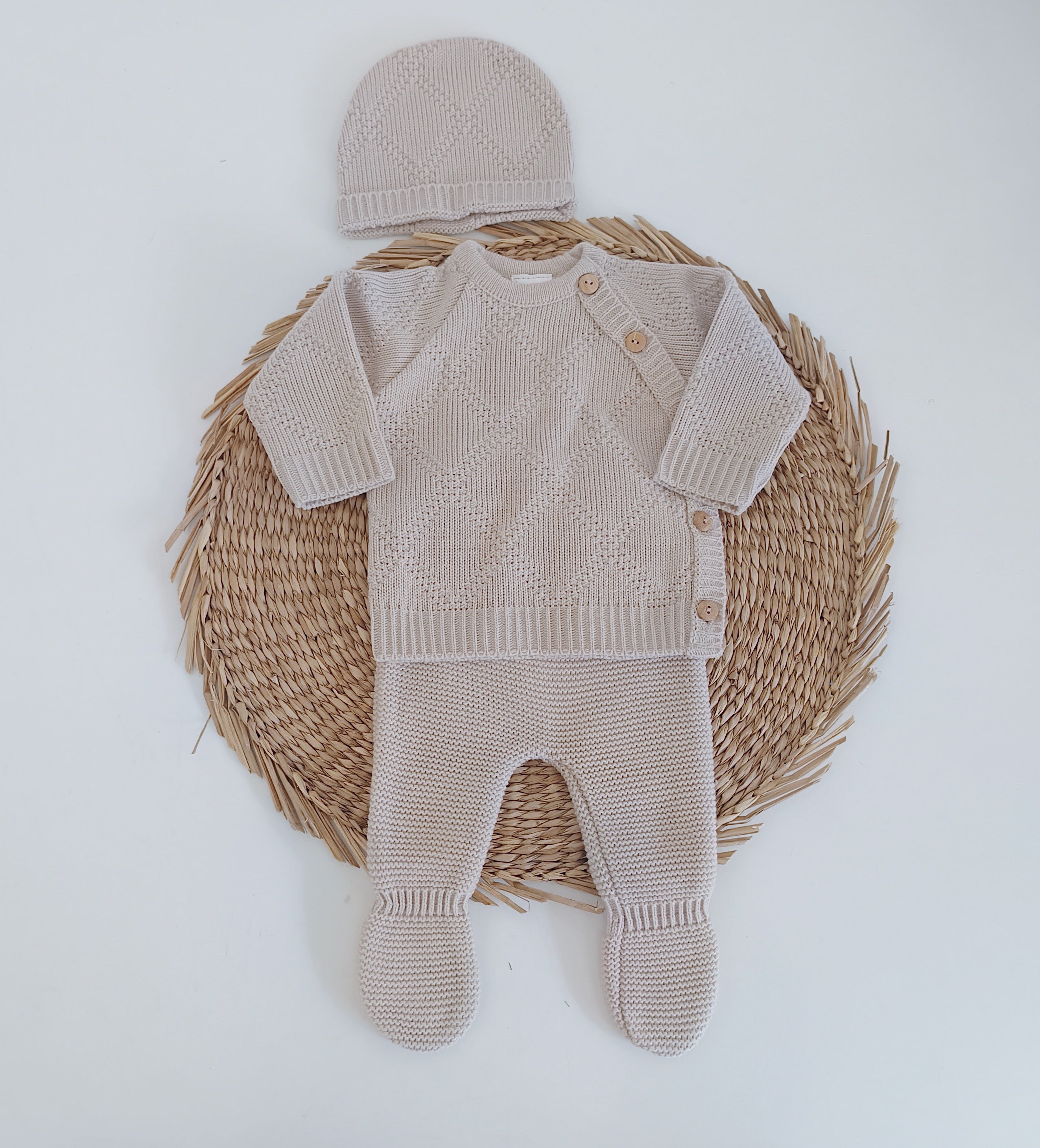 Conjunto de Malha Losangos Areia