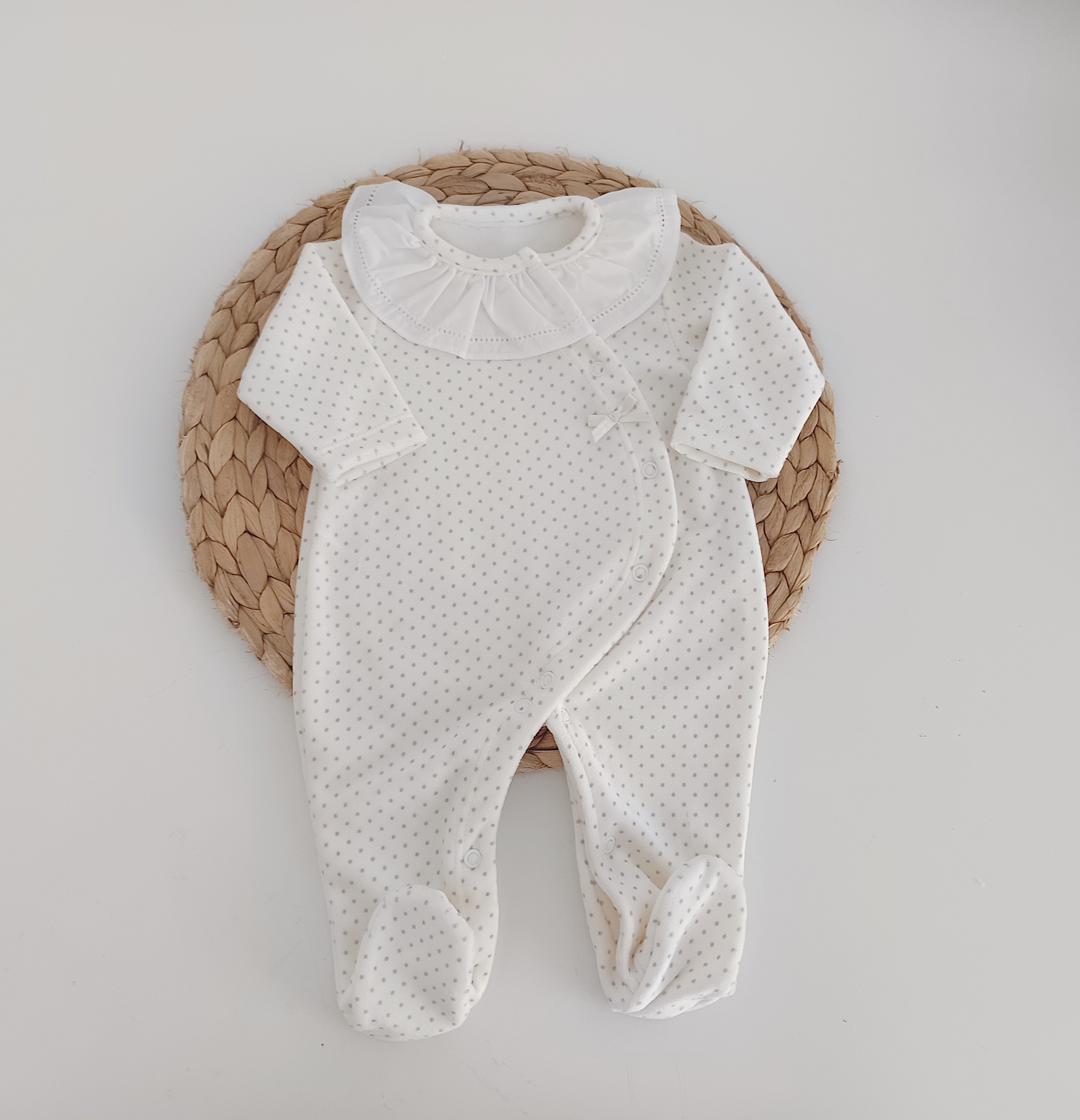 Babygrow Algodão Gola Pintinhas Pérola