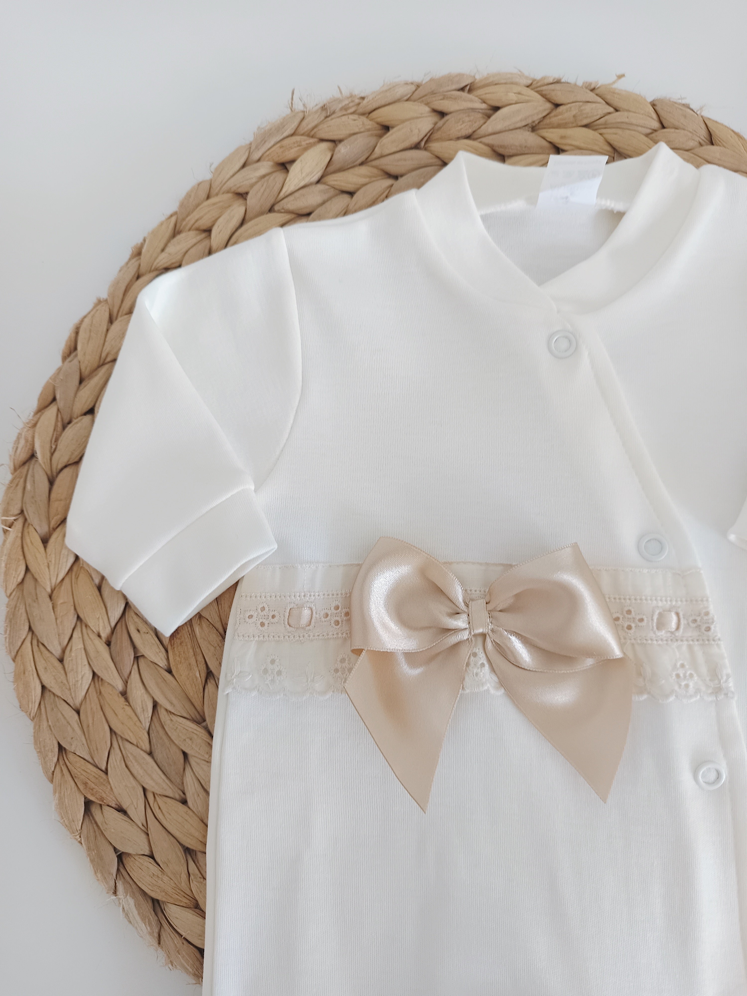 Babygrow Algodão Laçarote Areia