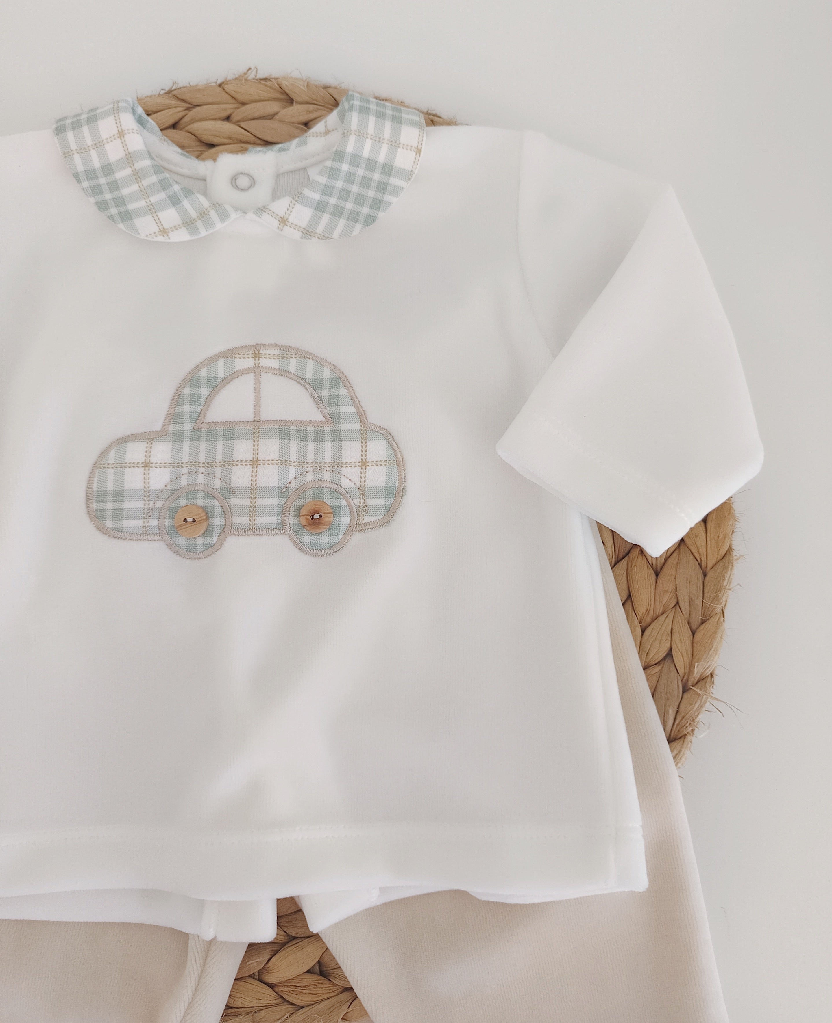 FitFiu Babies® | Fato 2 peças Veludo Carrinho Areia