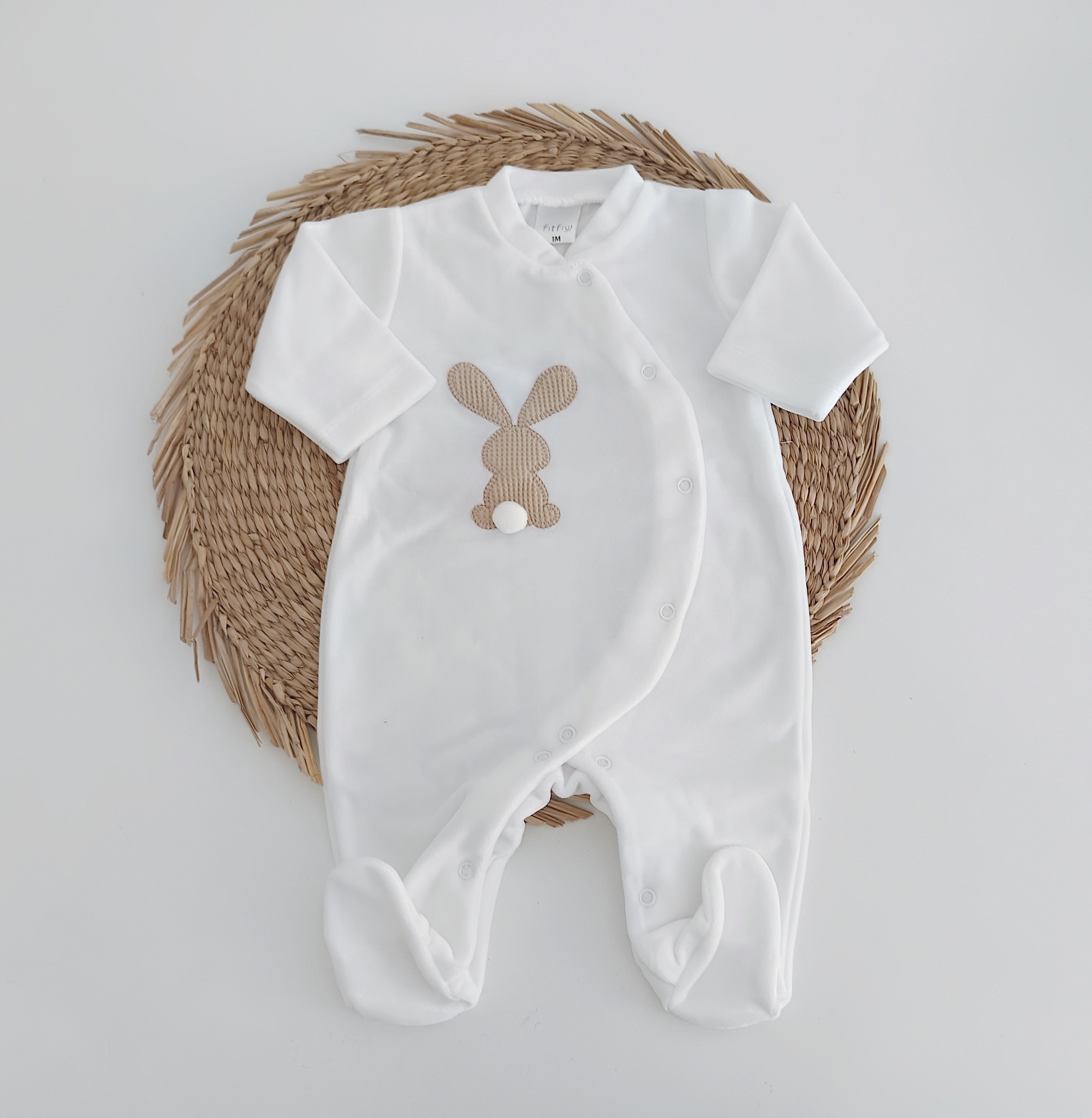 FitFiu Babies® | Babygrow Coelho Pompom Areia