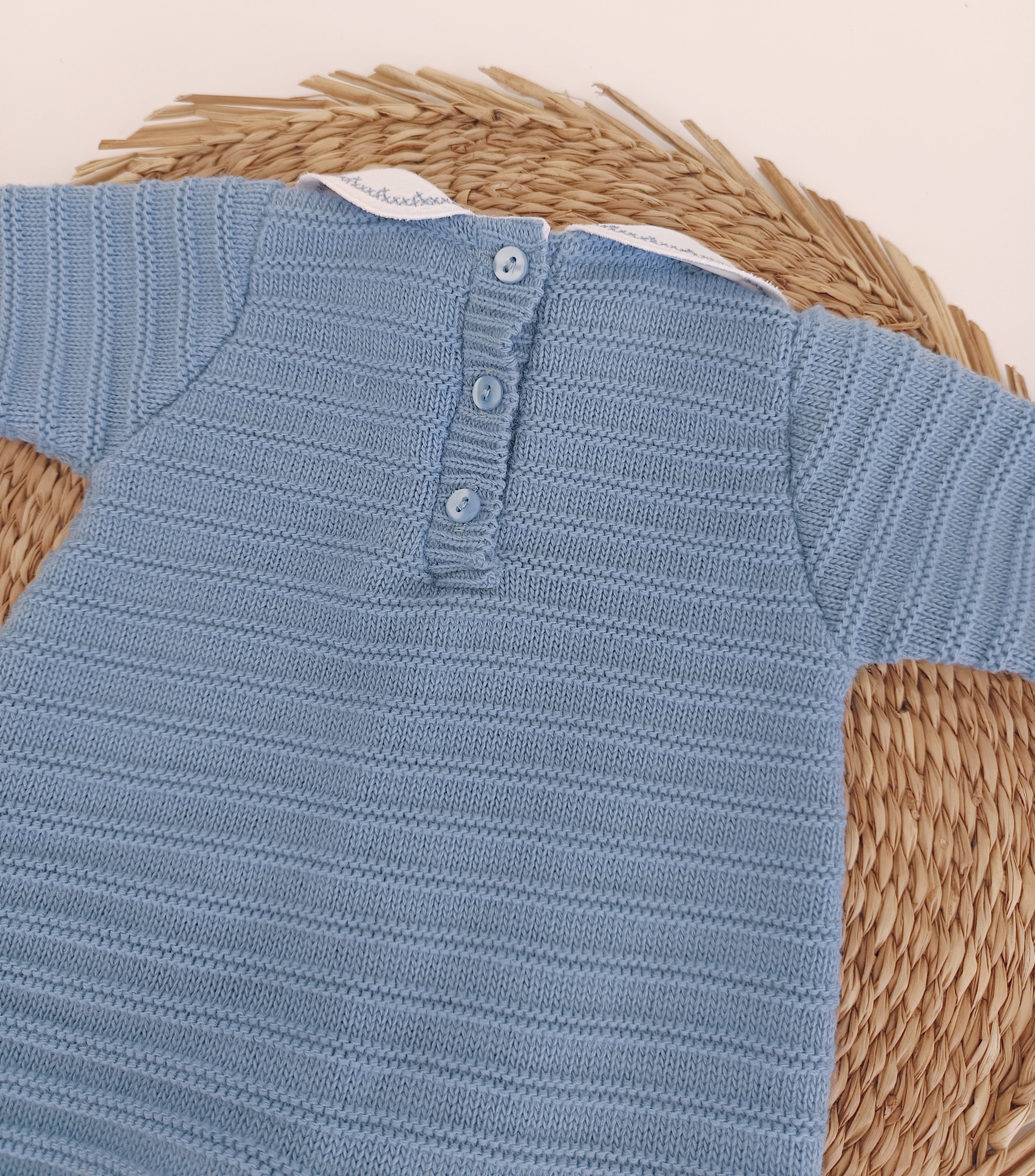 Babygrow de Malha Quatro Botões Jeans
