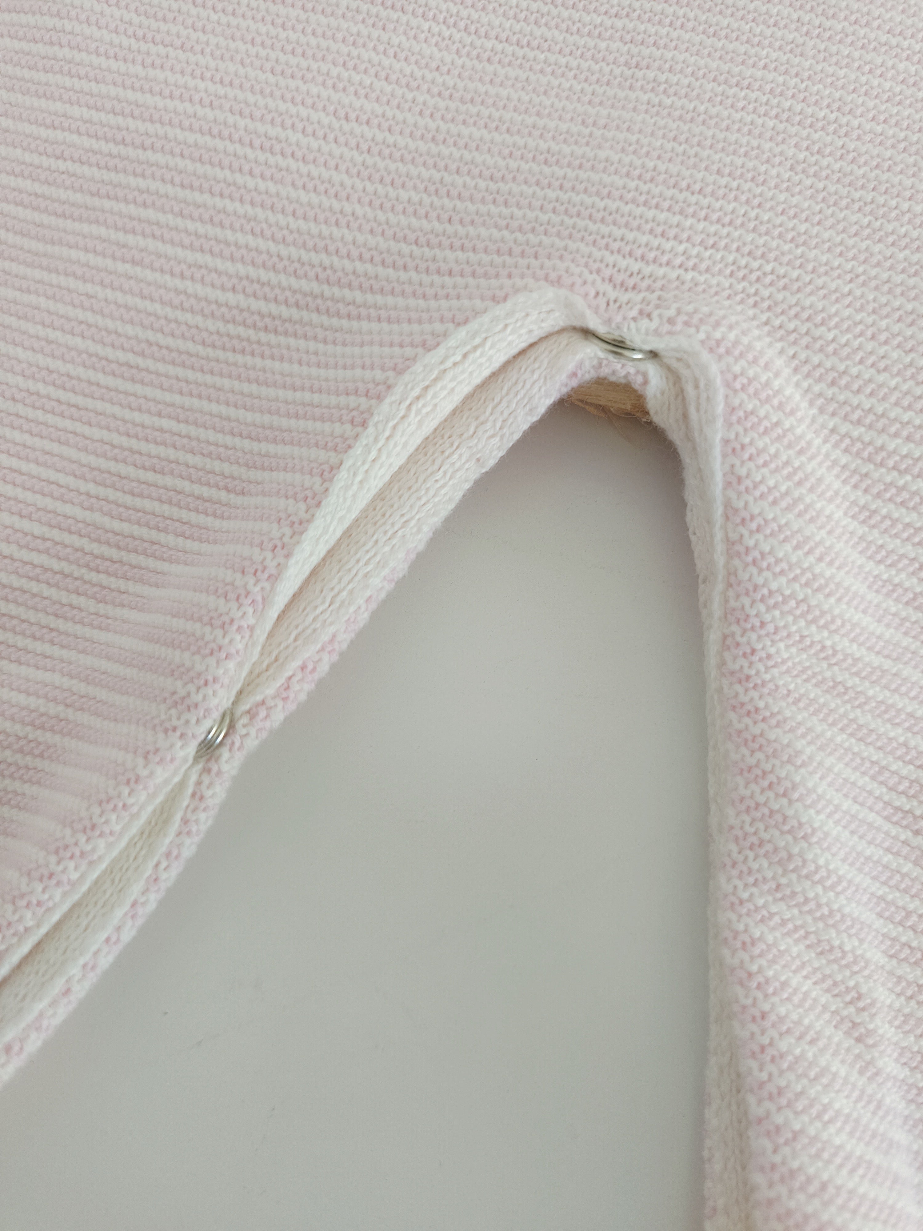 Babygrow de Malha Algodão com Gorro Riscas Rosa