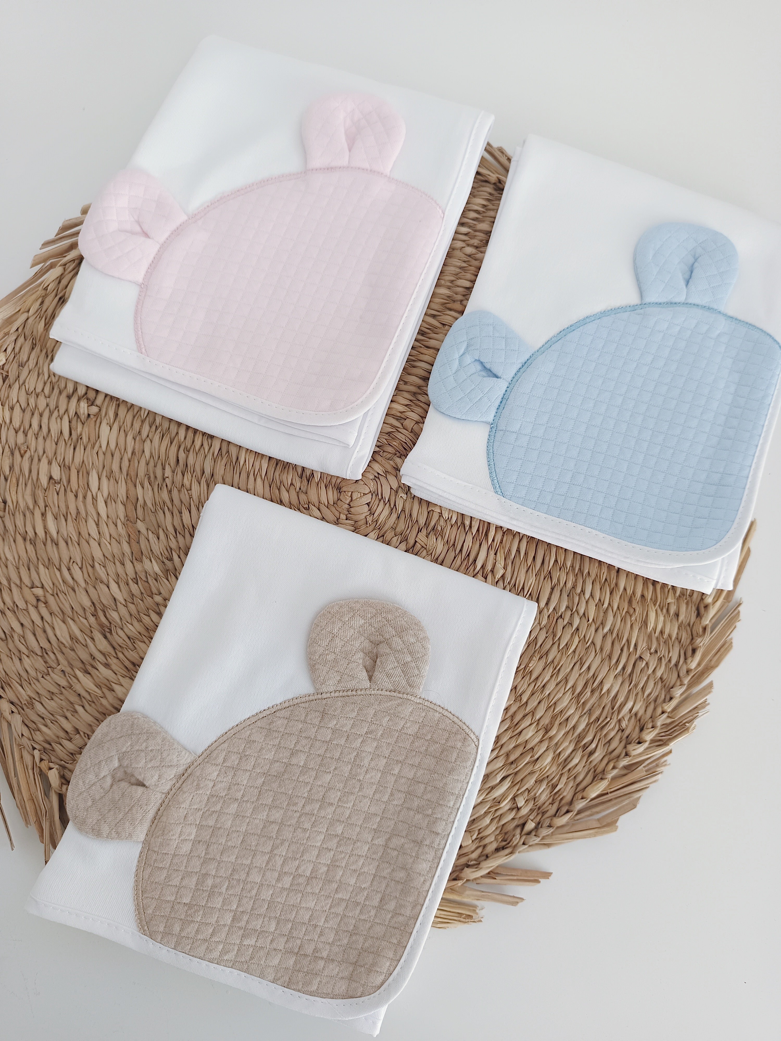 Fit Fiu Babies® |Fralda em pano para Bebé Urso Orelhas Areia