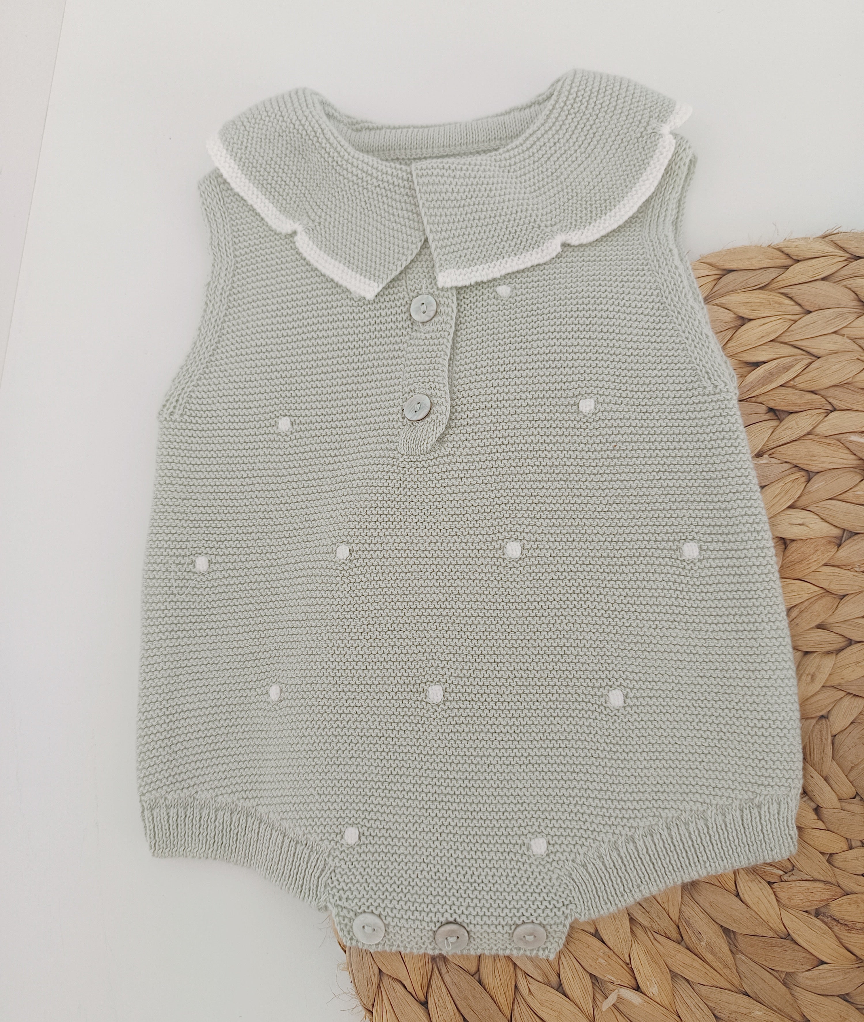 Fofo de Bebé Malha Relevos com Gola Zigzag