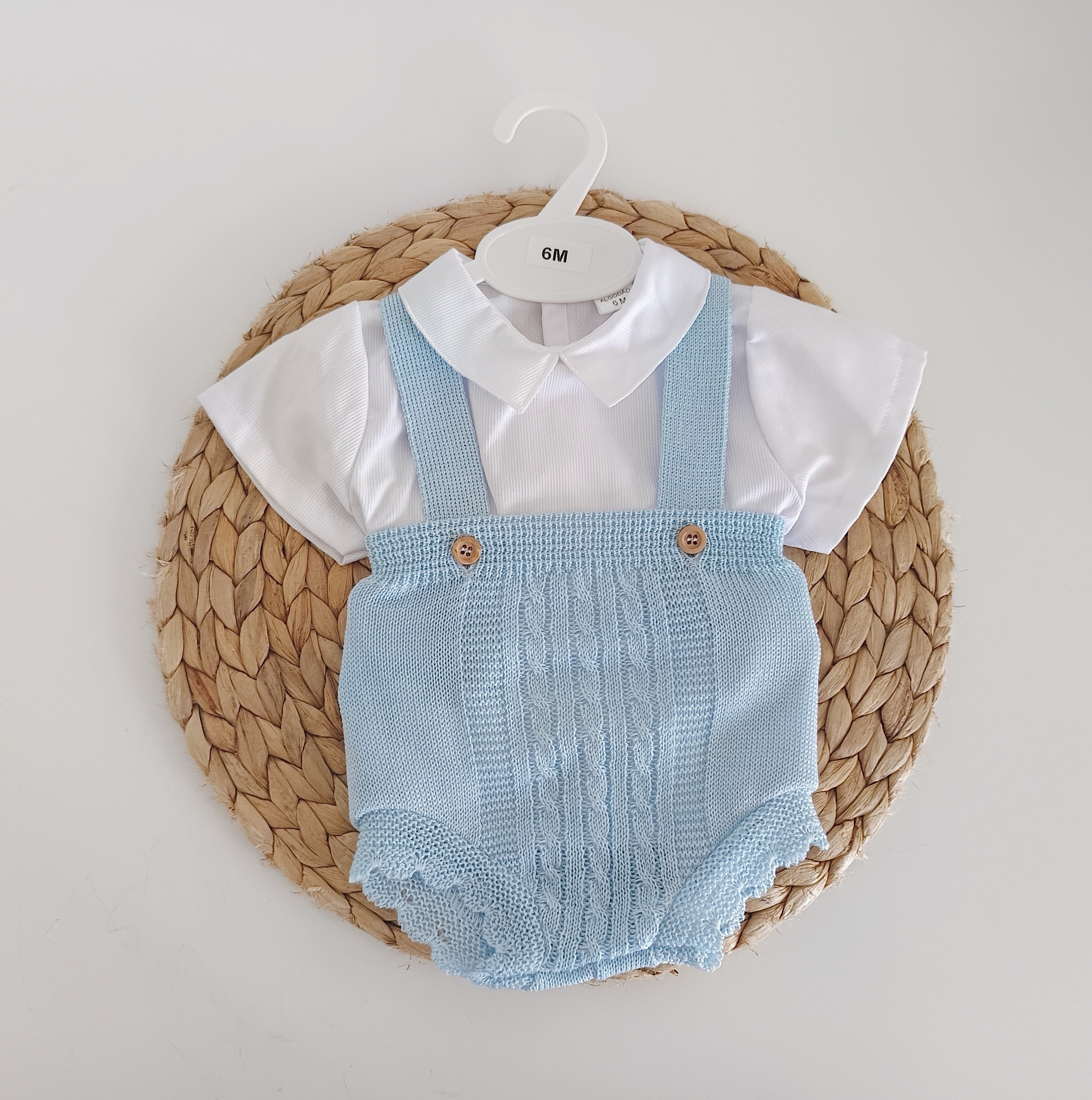 Fofo de Malha com Camisa Manga Curta Azul