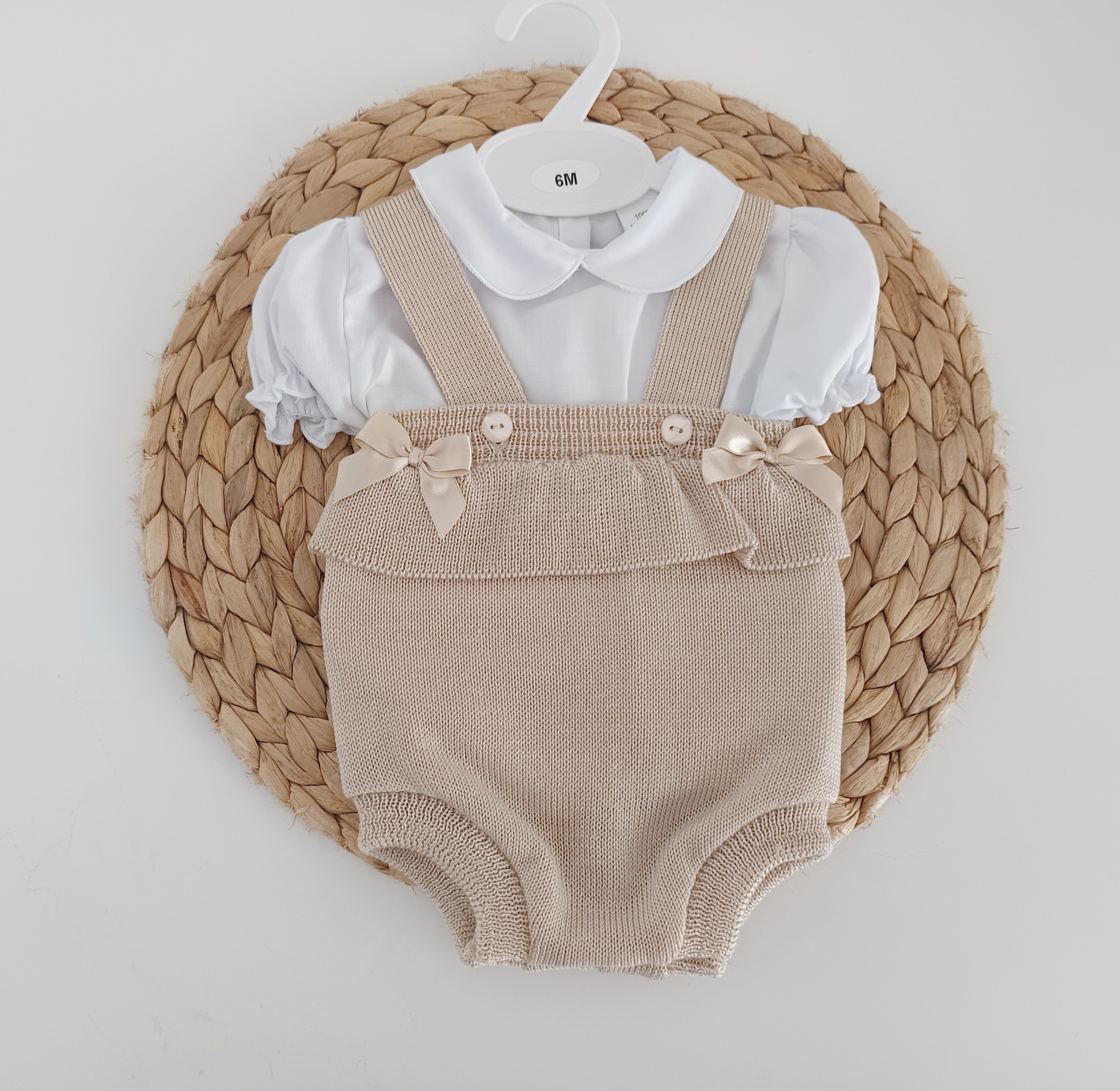 Fofo de Malha com Blusa Manga Curta Areia