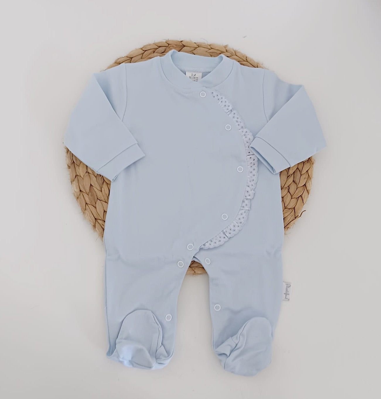 Babygrow Algodão Renda Azul