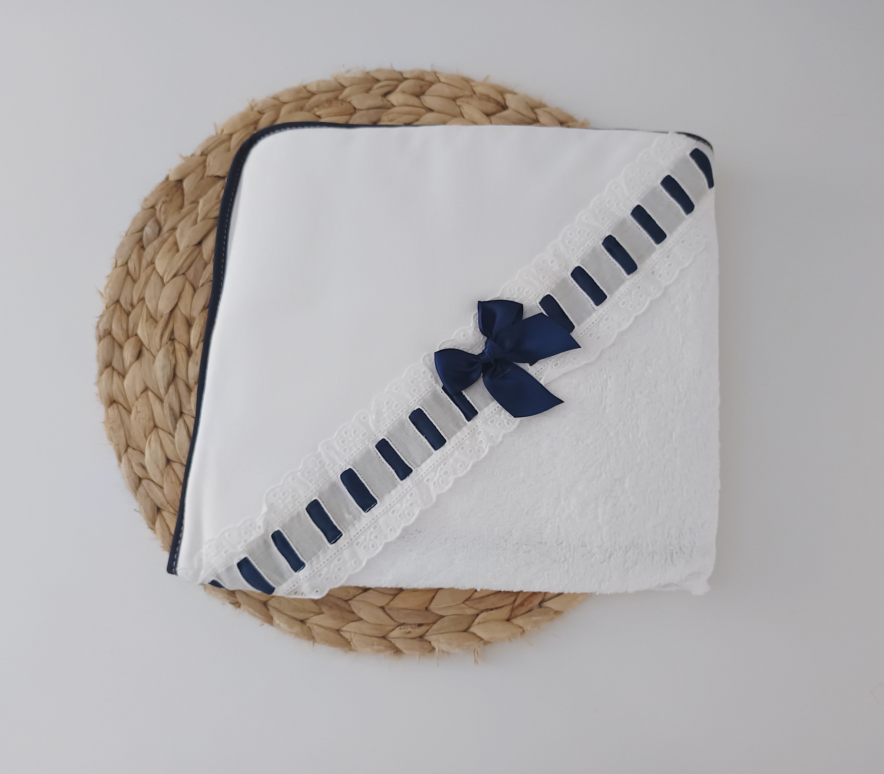 Toalha de banho Bebé Renda Marinho