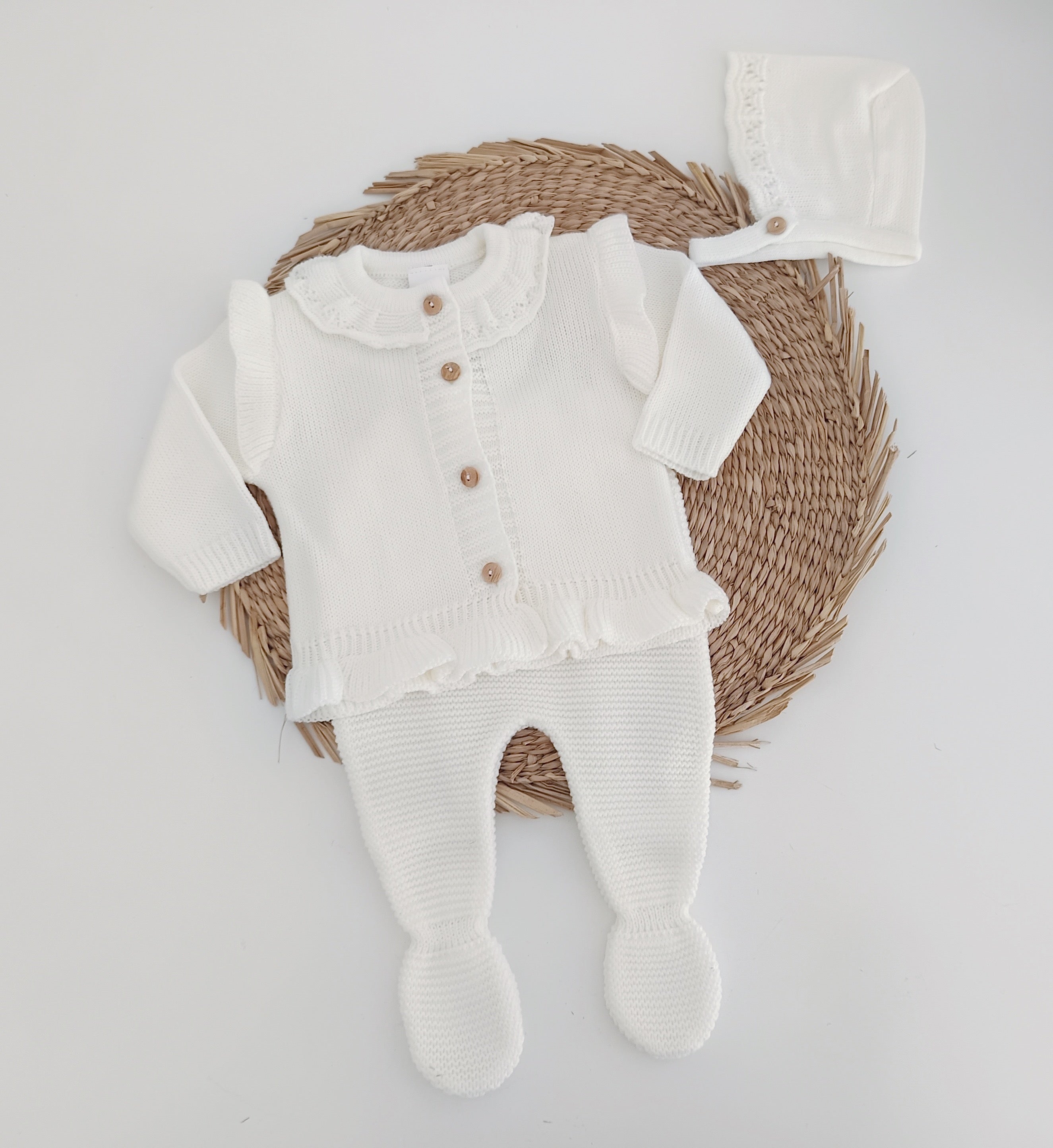Conjunto de Malha Gola com Touca Pérola