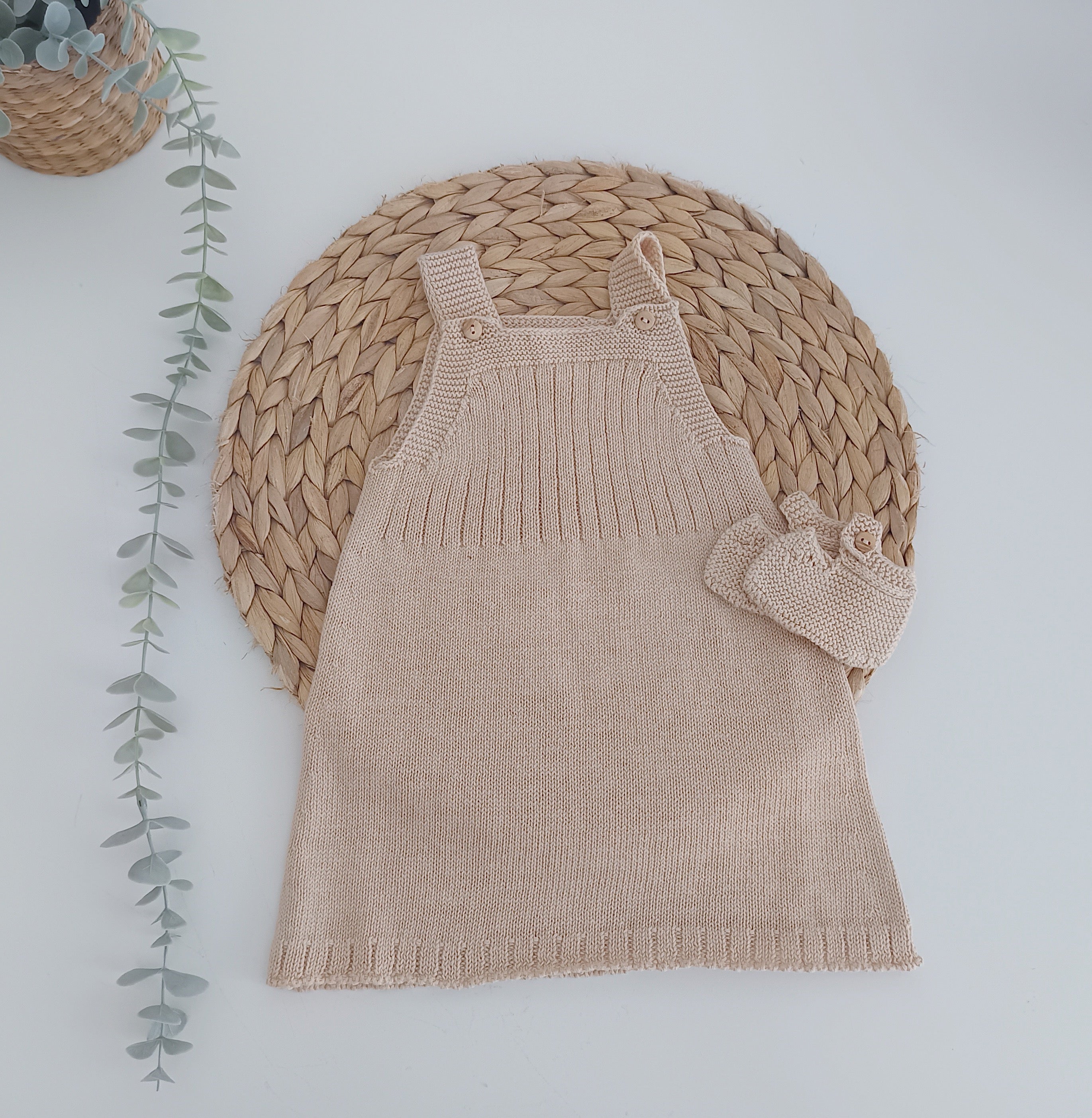 Vestido de Malha com sapatinhos Areia