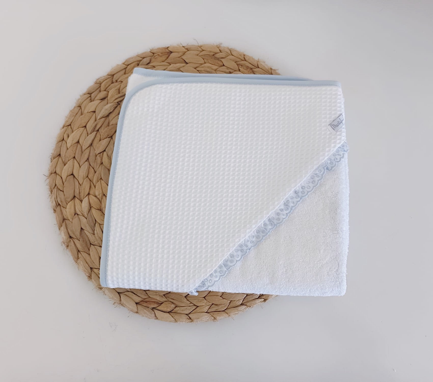 Toalha de banho Renda com Favos Azul