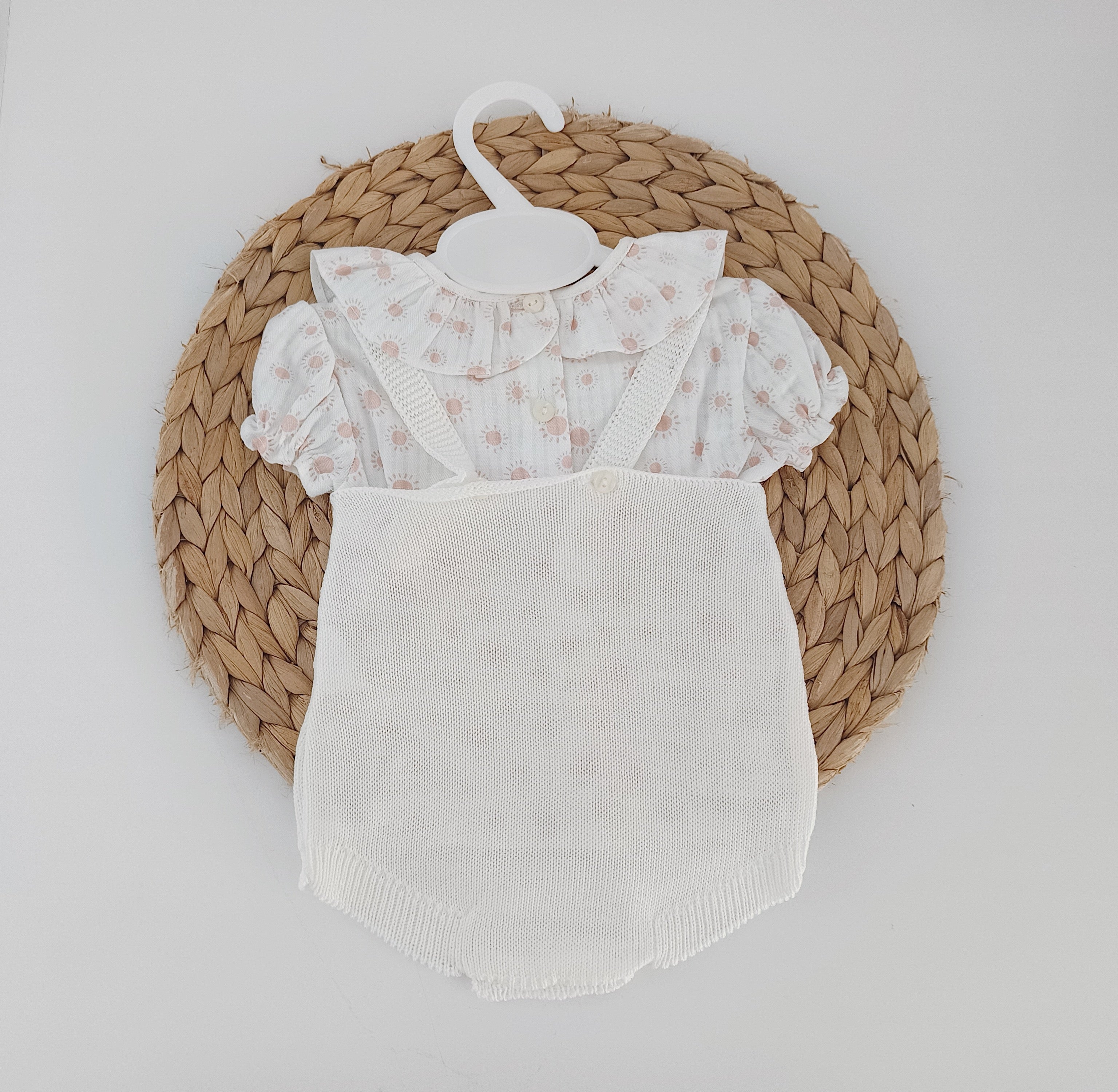 Fofo de Malha com Blusa Manga Curta Sol Pérola