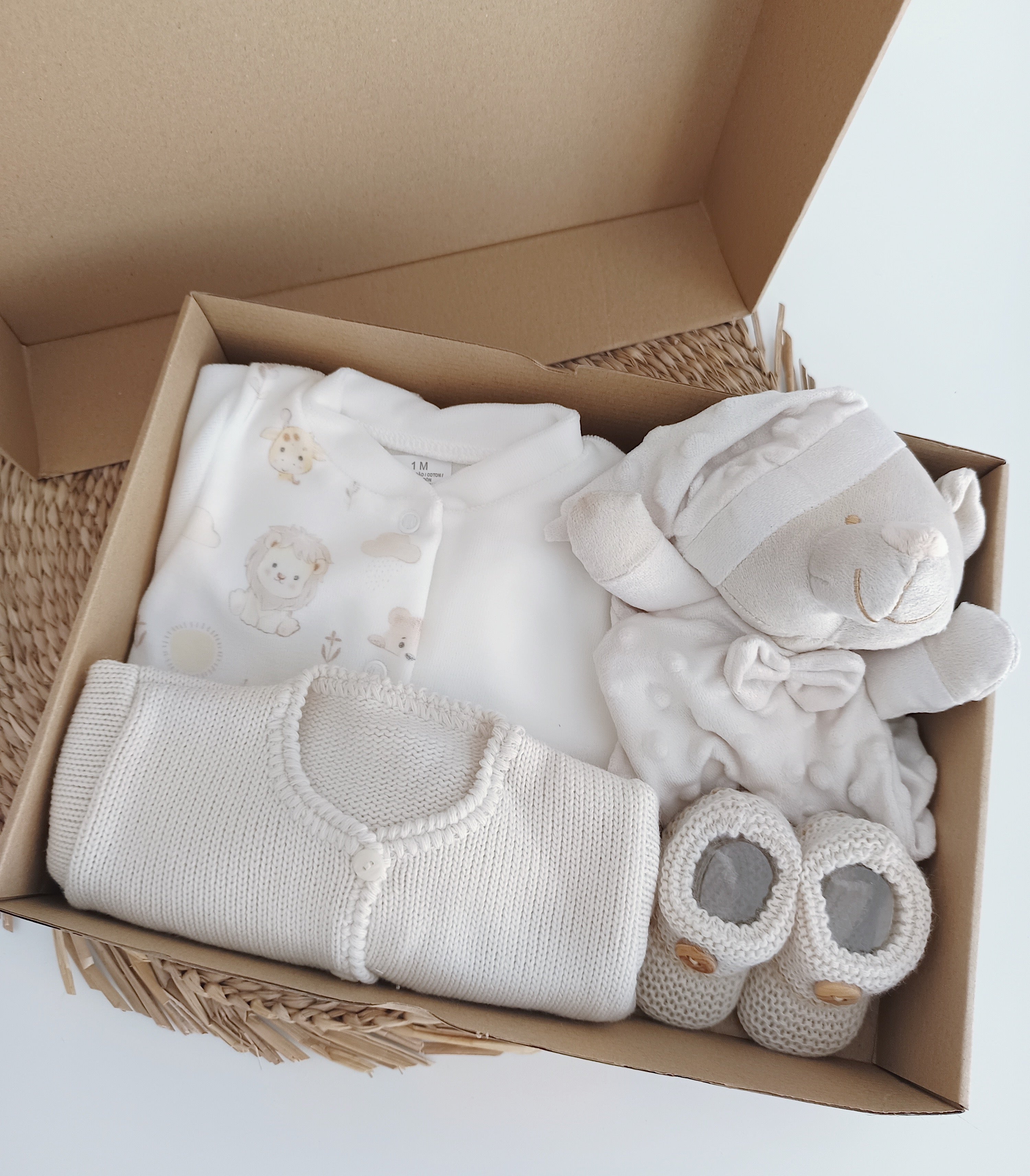 Conjunto para Bebé Babygrow casaco carapins e Doudou Selva Pérola