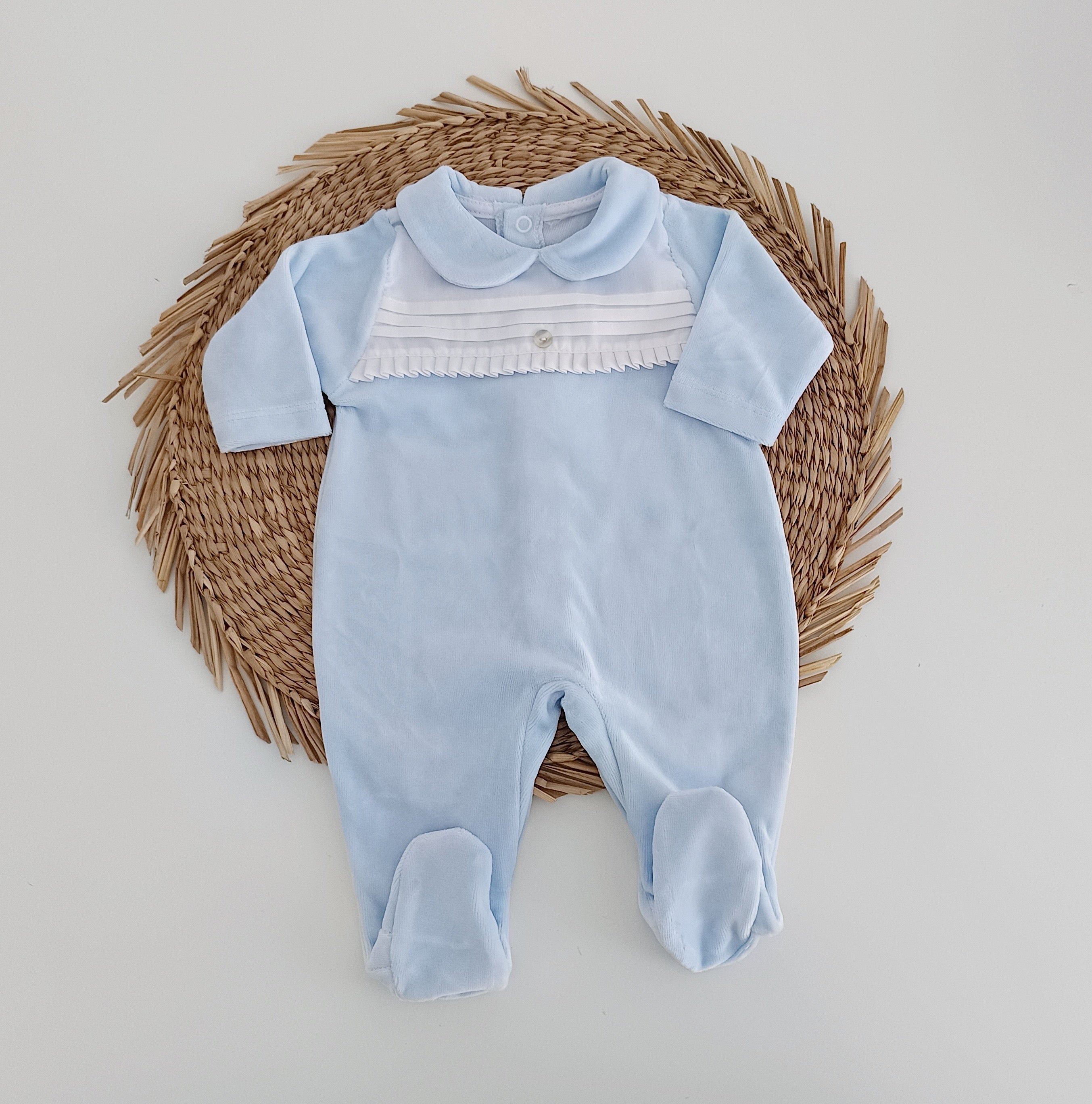 Babygrow Veludo Peitilho Azul