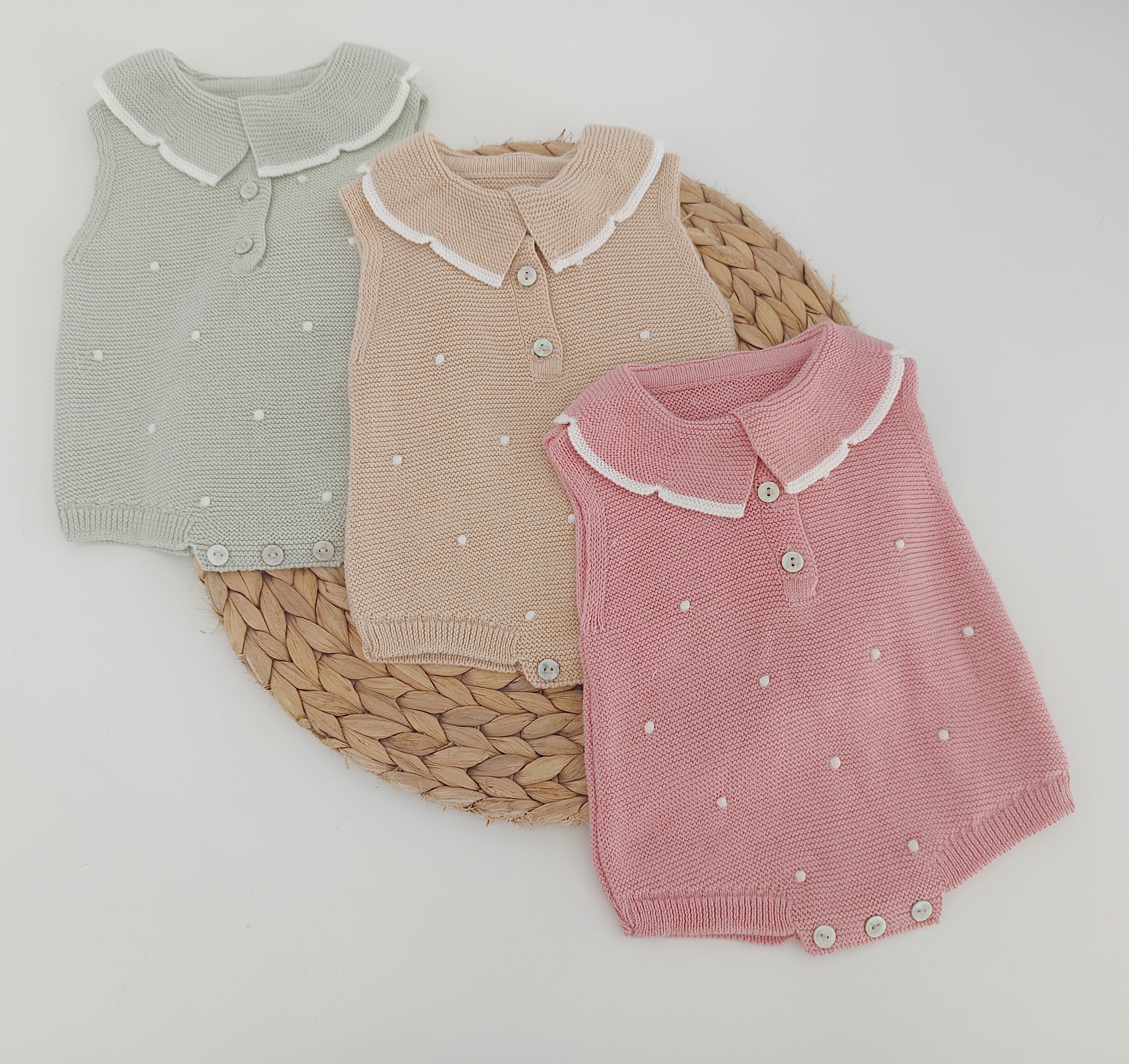 Fofo de Bebé Malha Relevos com Gola Zigzag