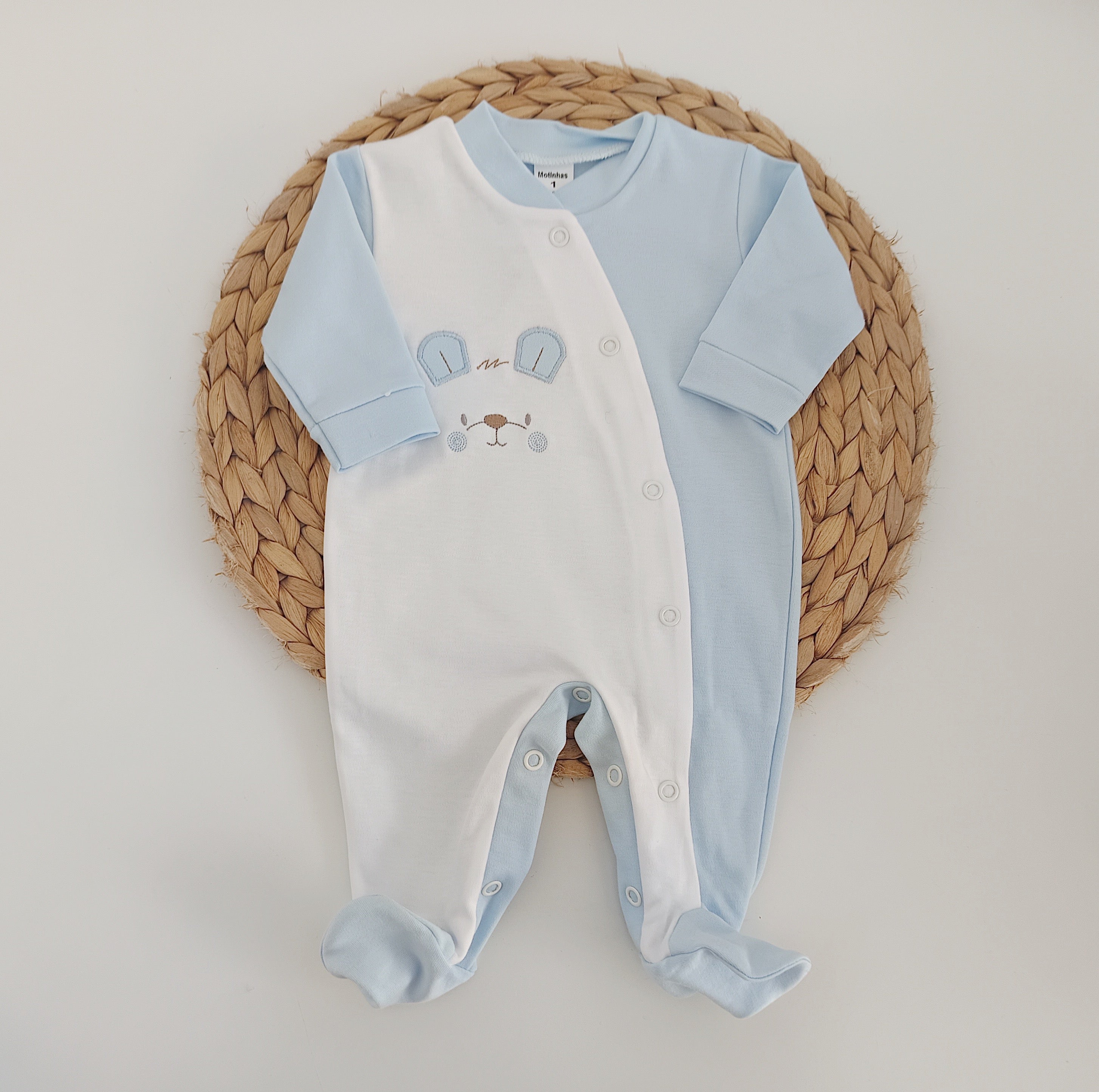 Conjunto de Algodão Coelho Orelhas Azul