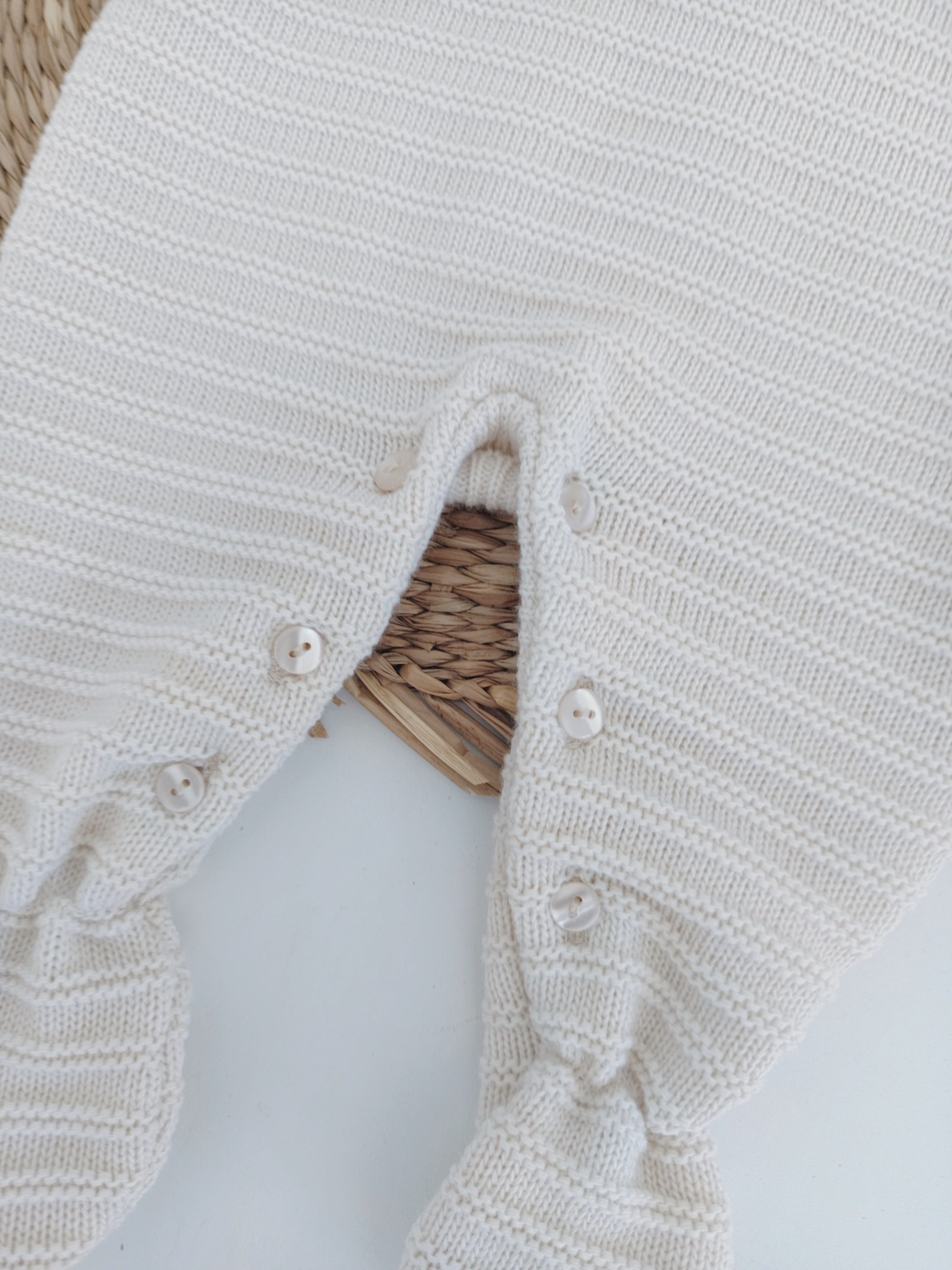Babygrow de Malha Quatro Botões Areia