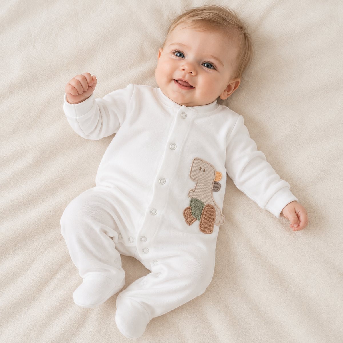 FitFiu Babies® | Babygrow Dinossauro Branco