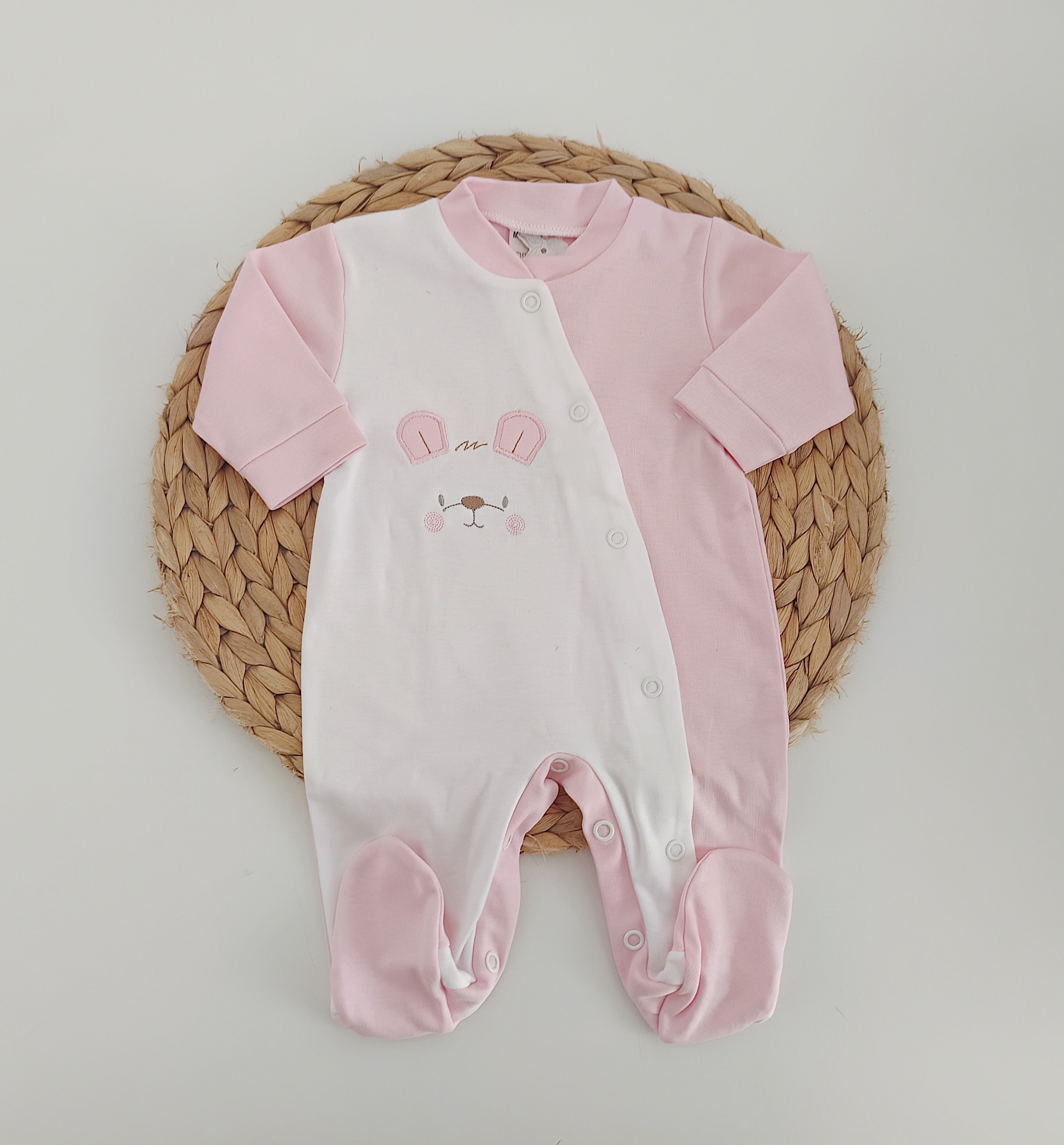 Conjunto de Algodão Coelho Orelhas Rosa