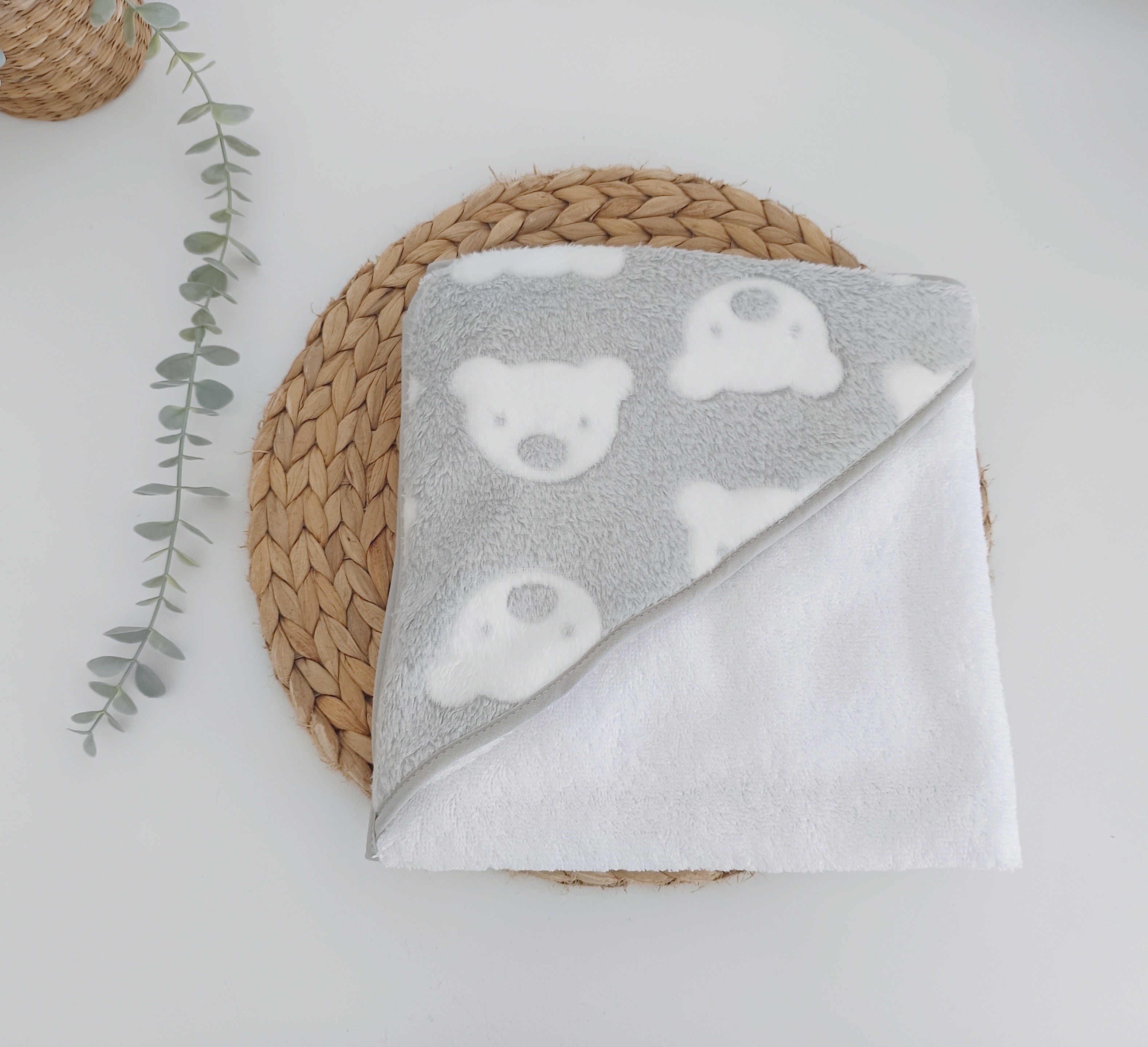 Toalha de banho para Bebé Urso Polar Cinza