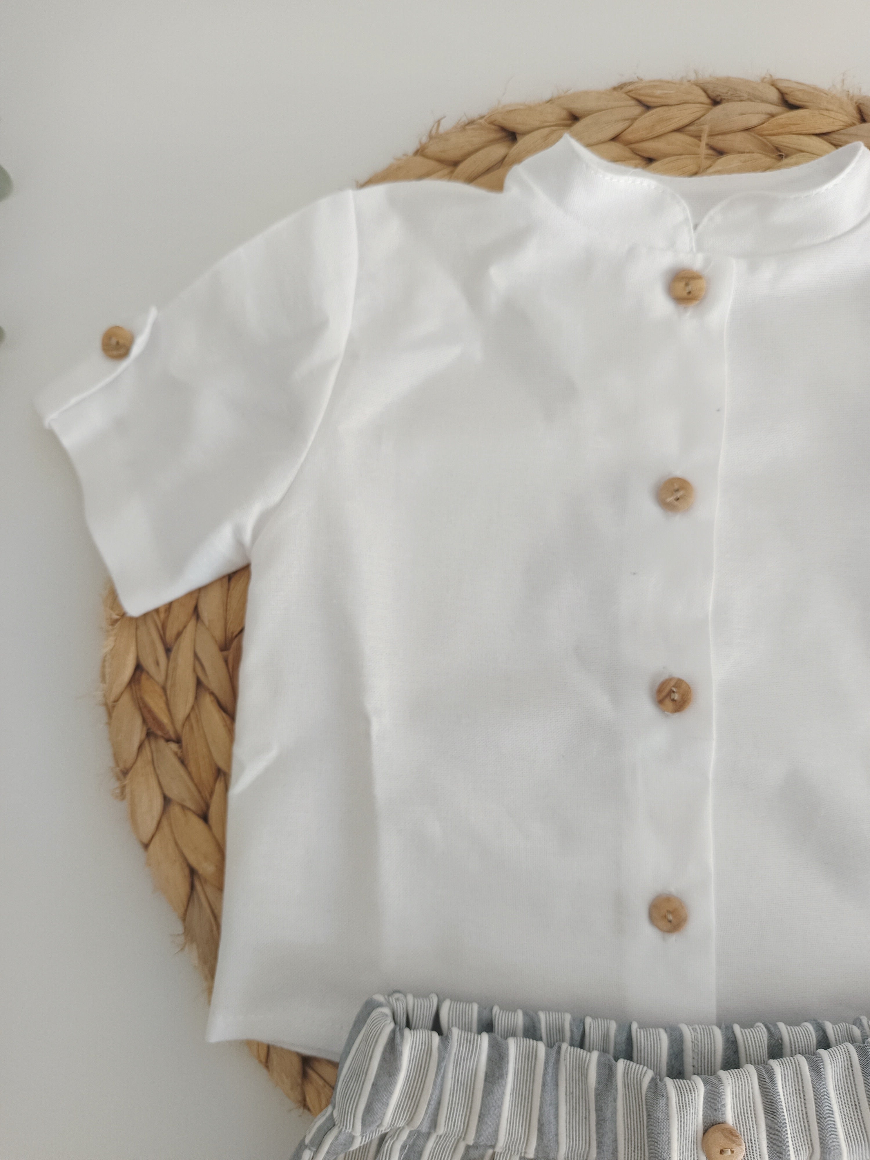 Calções com camisa botões Marinho